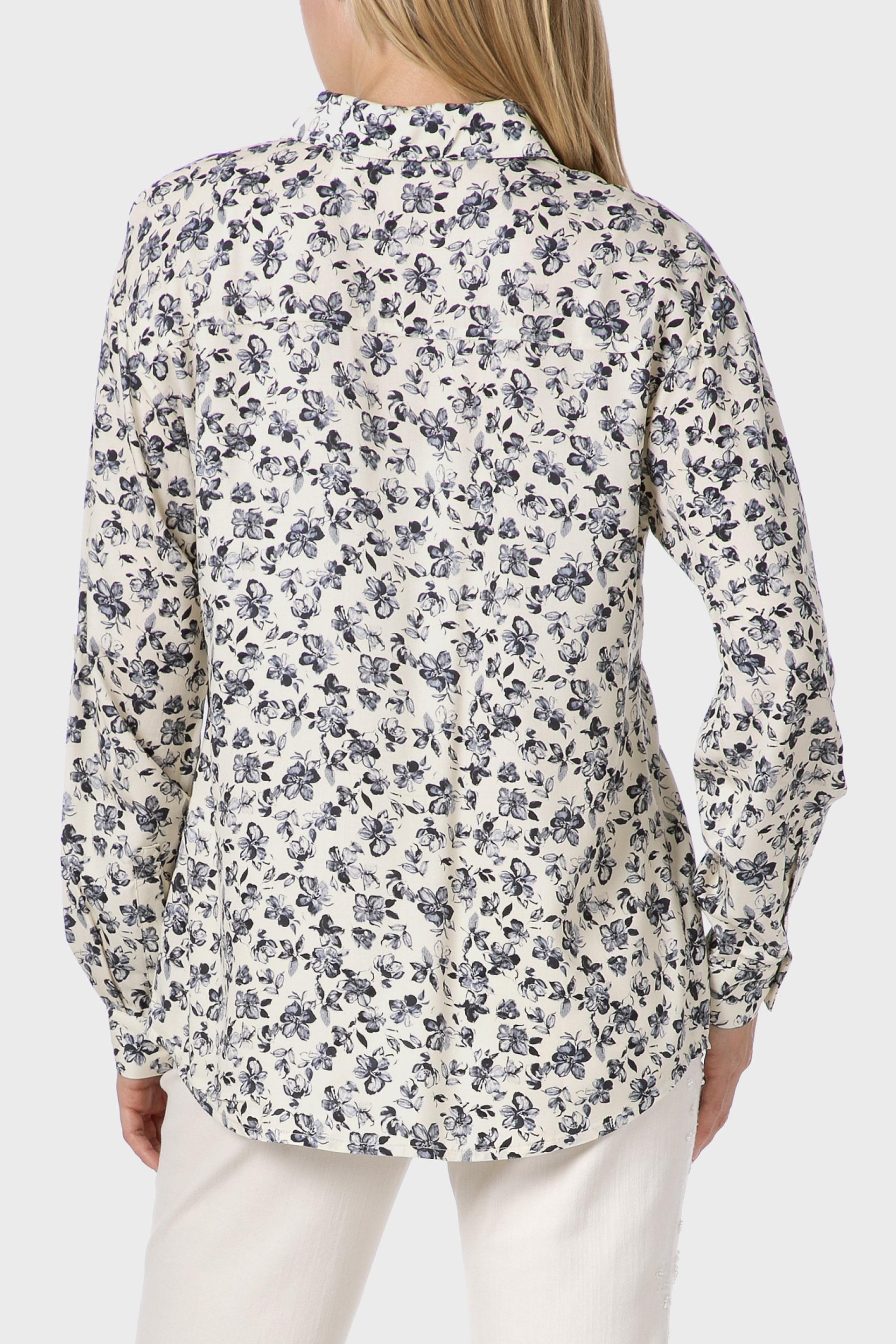 White Floral Print Shirt, 3701_320, medium