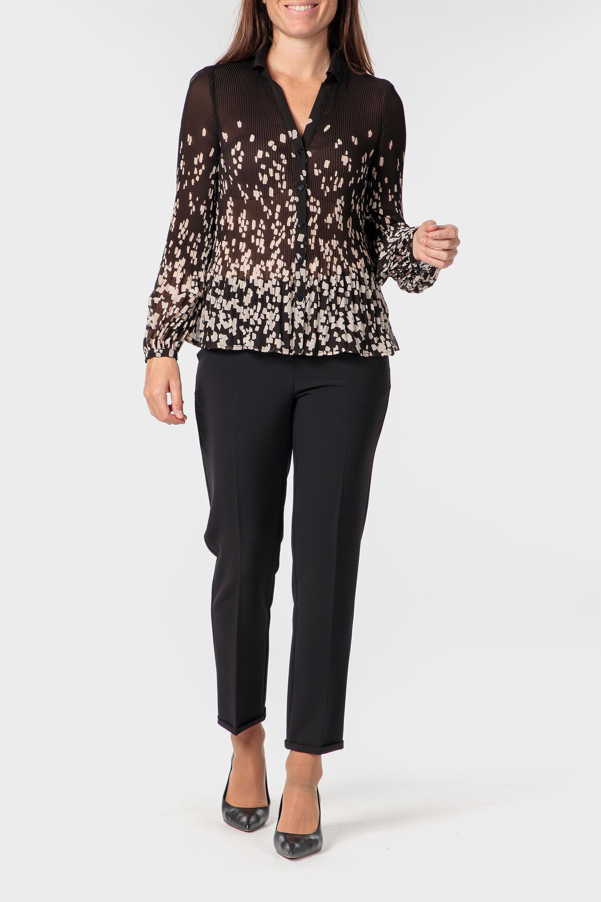 قميص بكسرات وطبعة، أسود, 3701_120, medium