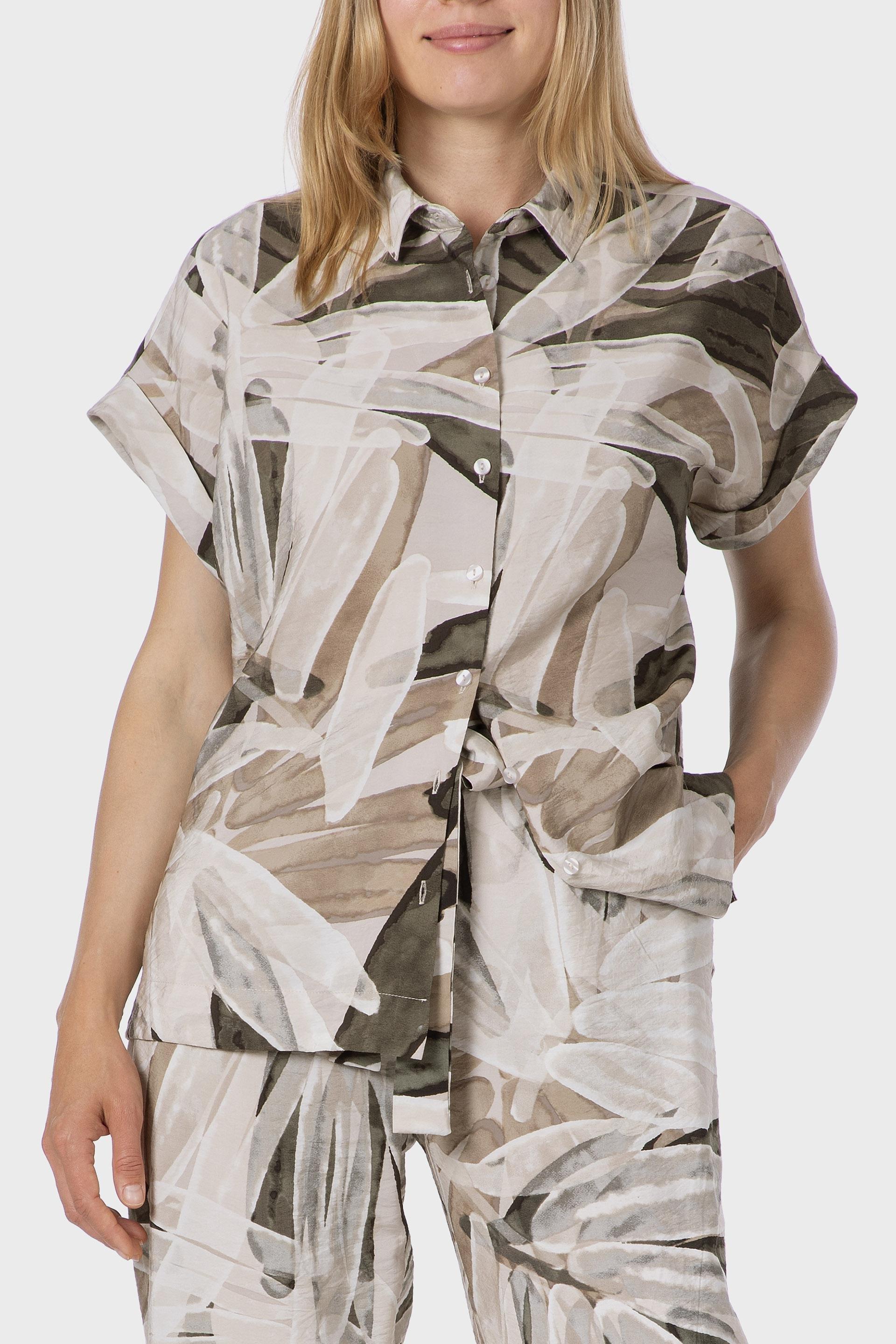 Khaki Printed Shirt, 3701_155, medium