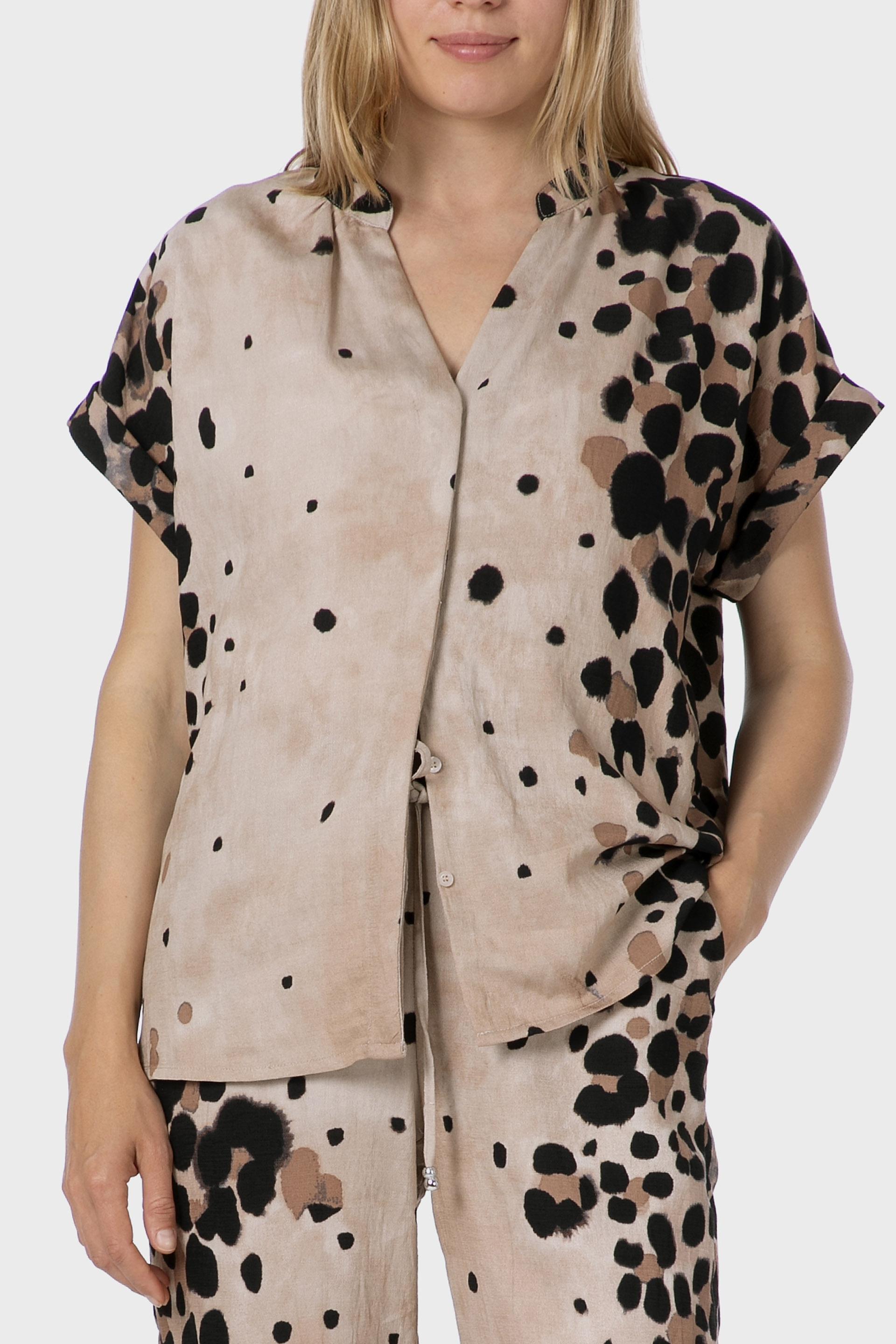 Beige Animal Print Shirt, 3701_113, medium