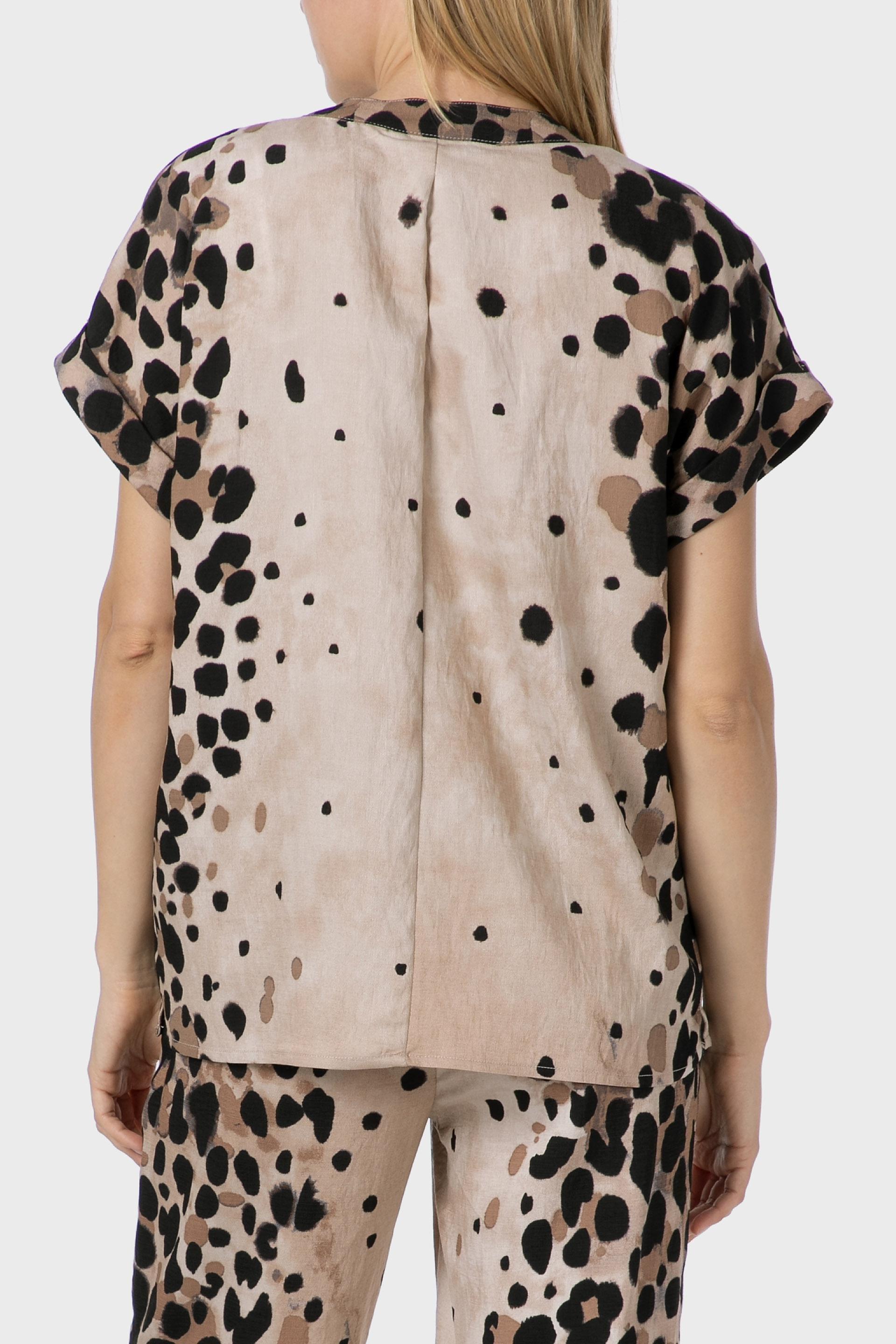 Beige Animal Print Shirt, 3701_113, large image number 3