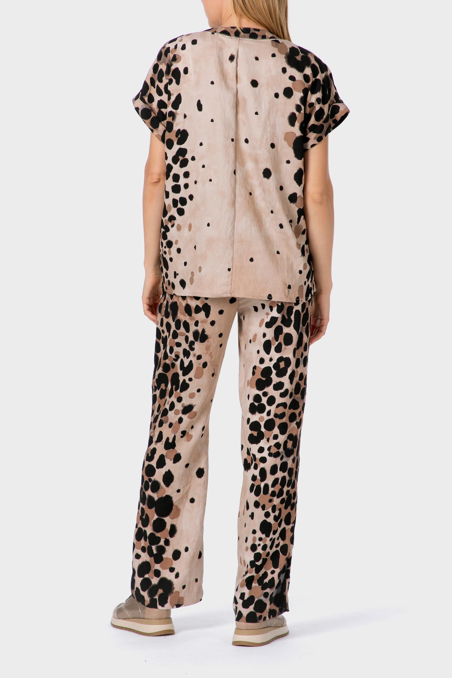 Beige Animal Print Shirt, Brown, large image number 4