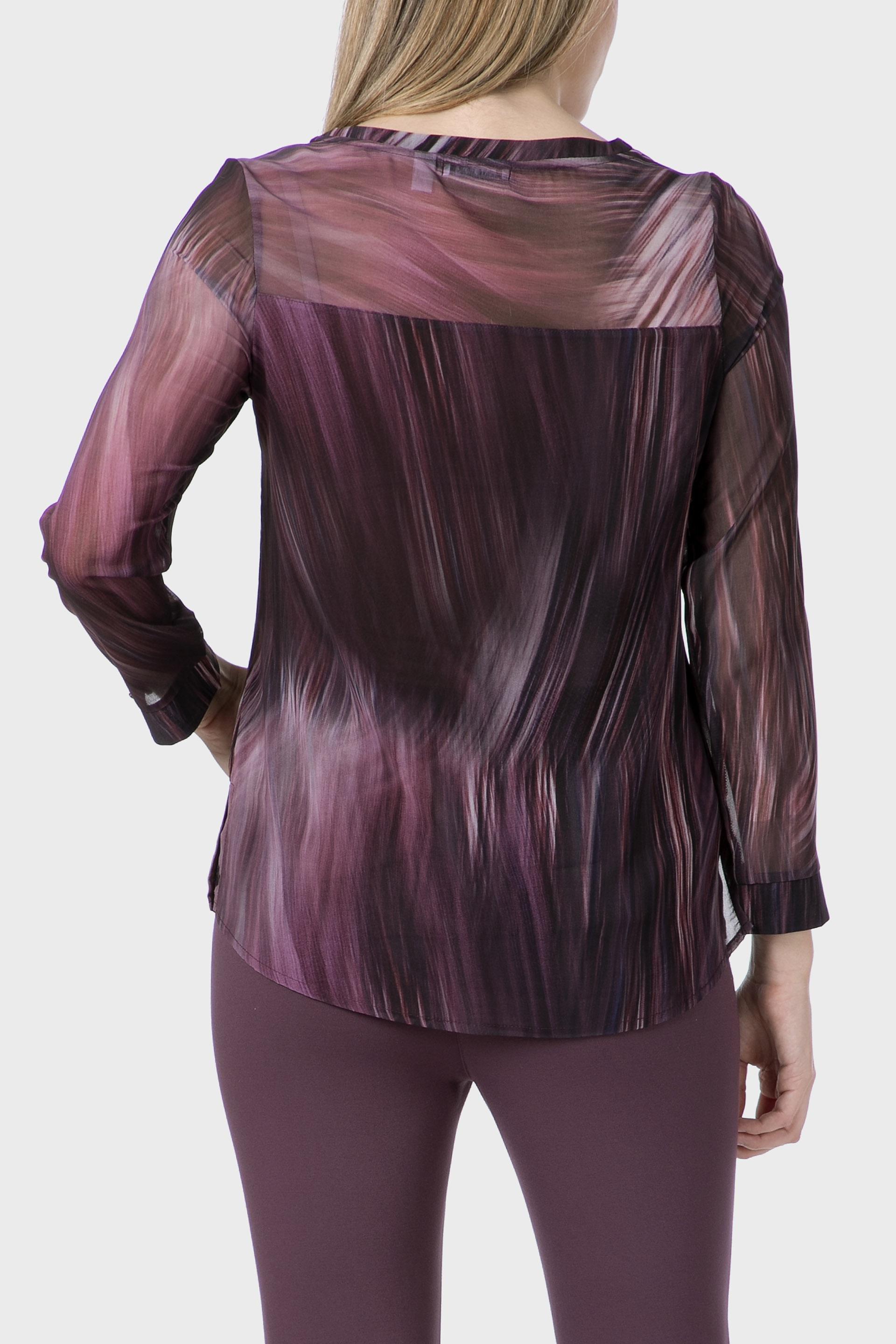 Purple Printed Loose Fitting Blouse, 3701_143, medium