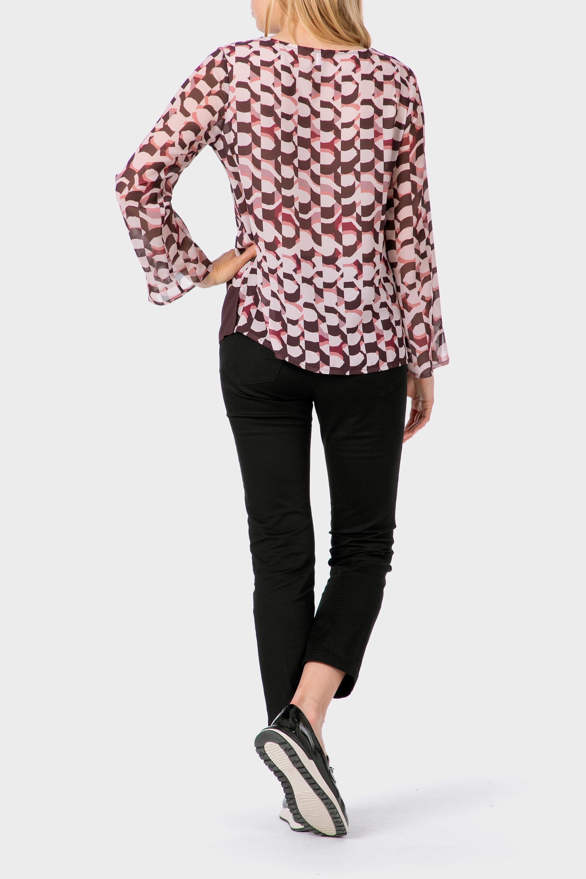 Purple Printed Loose Fitting Blouse, 3701_369, large image number 3