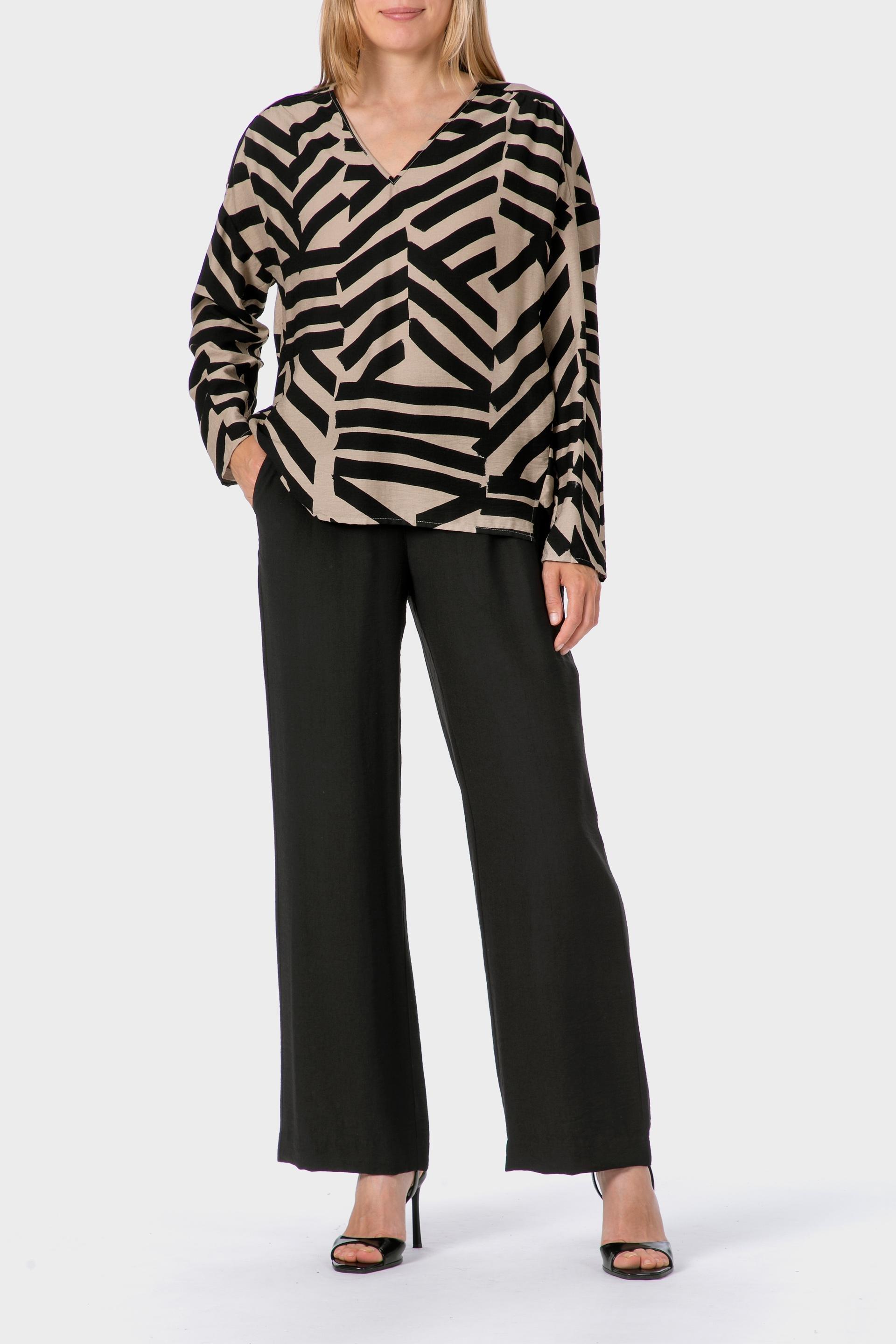 Grey Printed Blouse, Beige Stone, medium