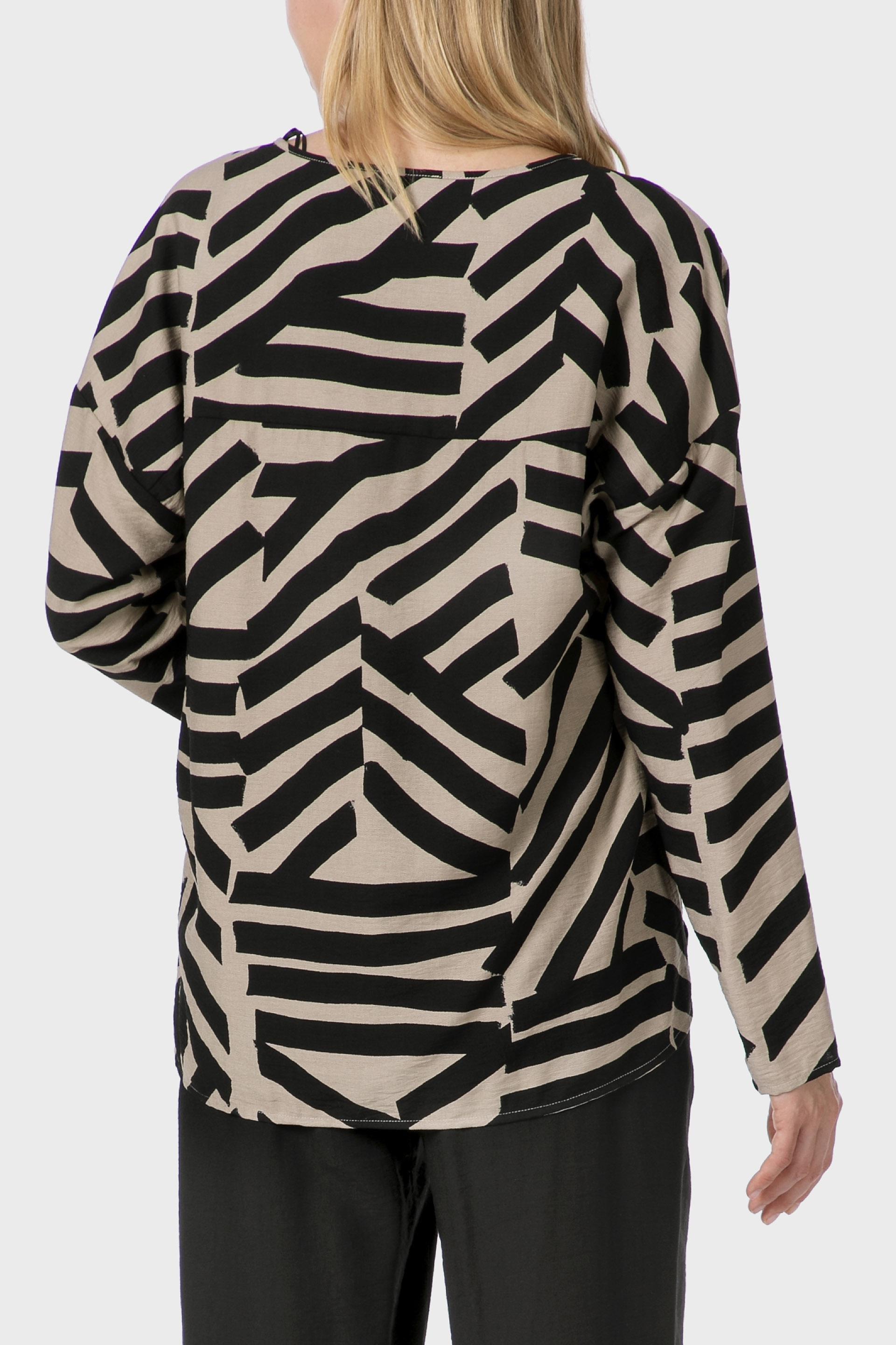 بلوزة بطبعة، رمادي, Beige Stone, medium