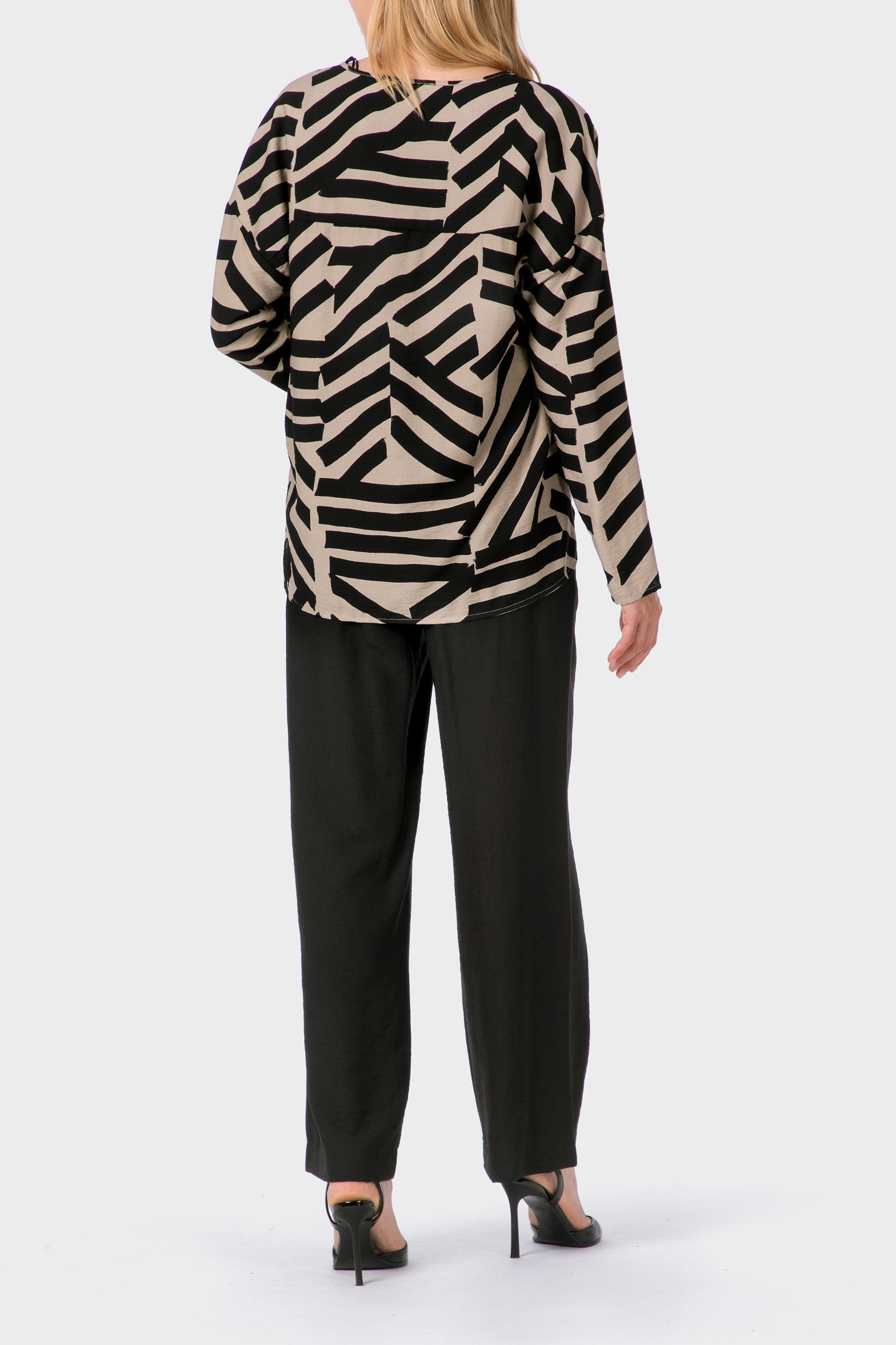 Grey Printed Blouse, 3701_136, large image number 3