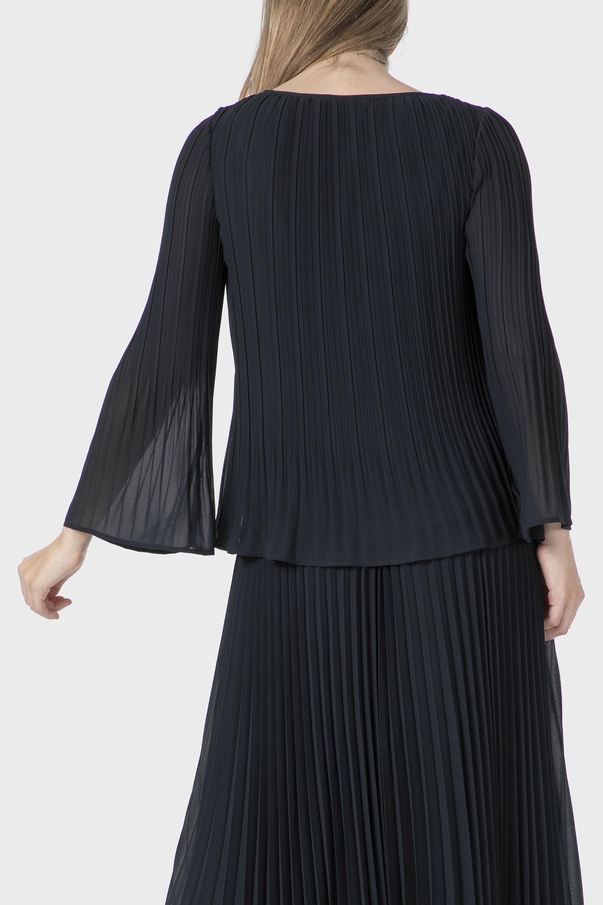 Navy Pleated Blouse, 3701_104, medium