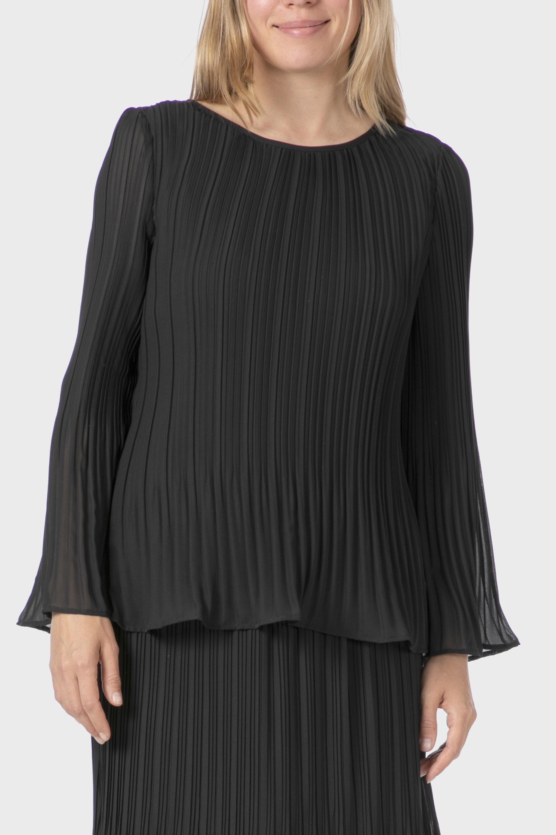 Black Pleated Blouse, , large image number 1