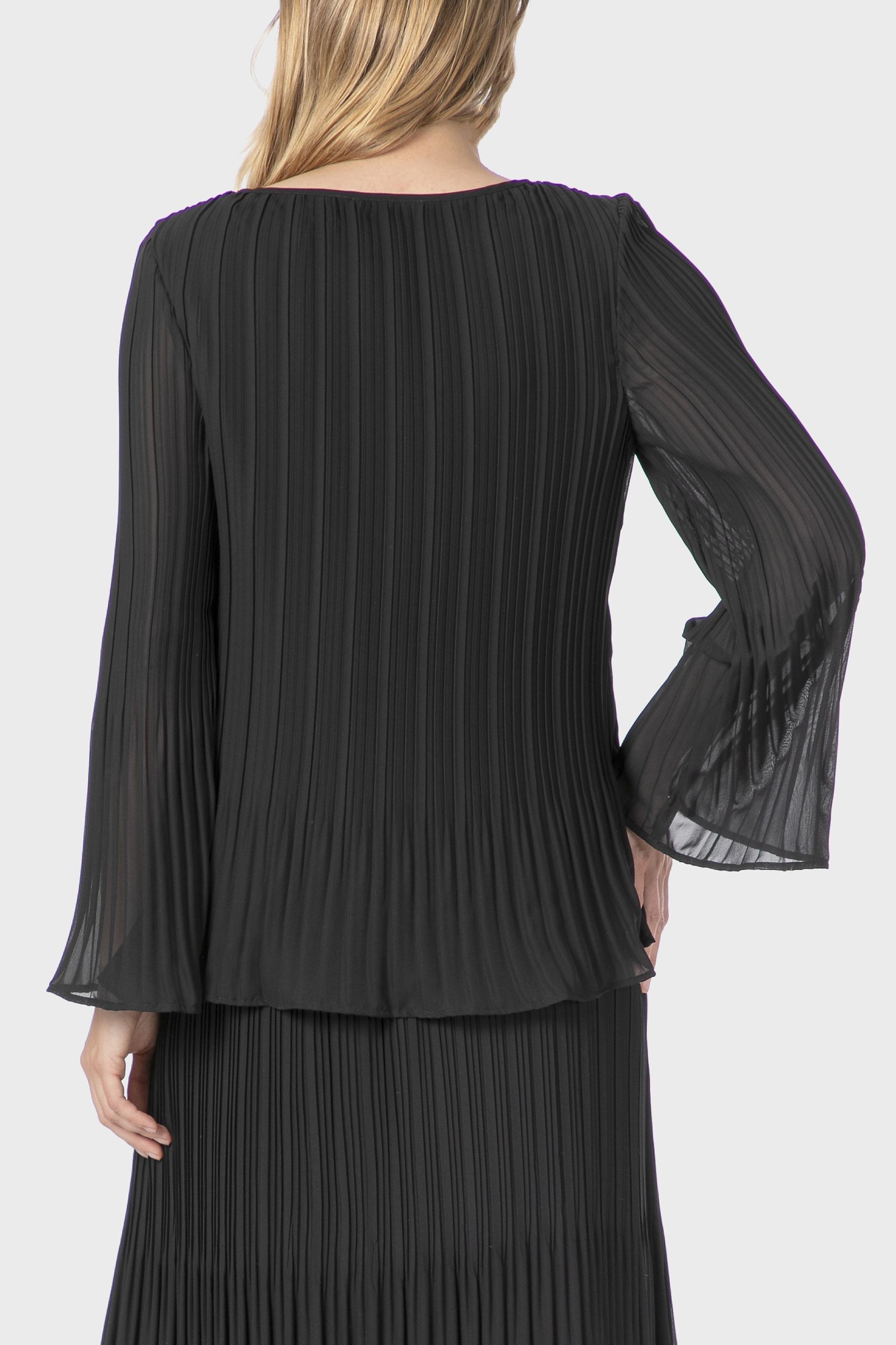 Black Pleated Blouse, , large image number 2