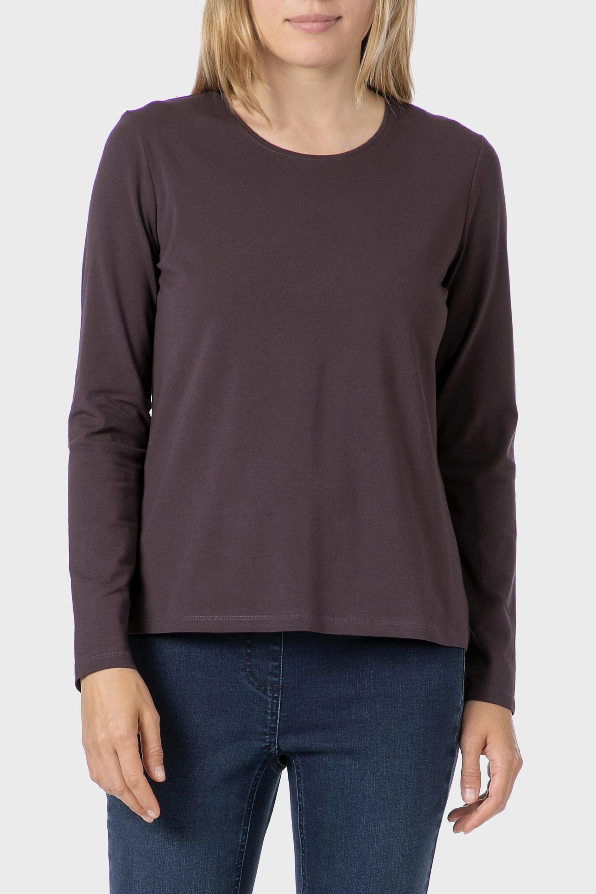 Brown Basic T-Shirt, Purple Auvergine, medium