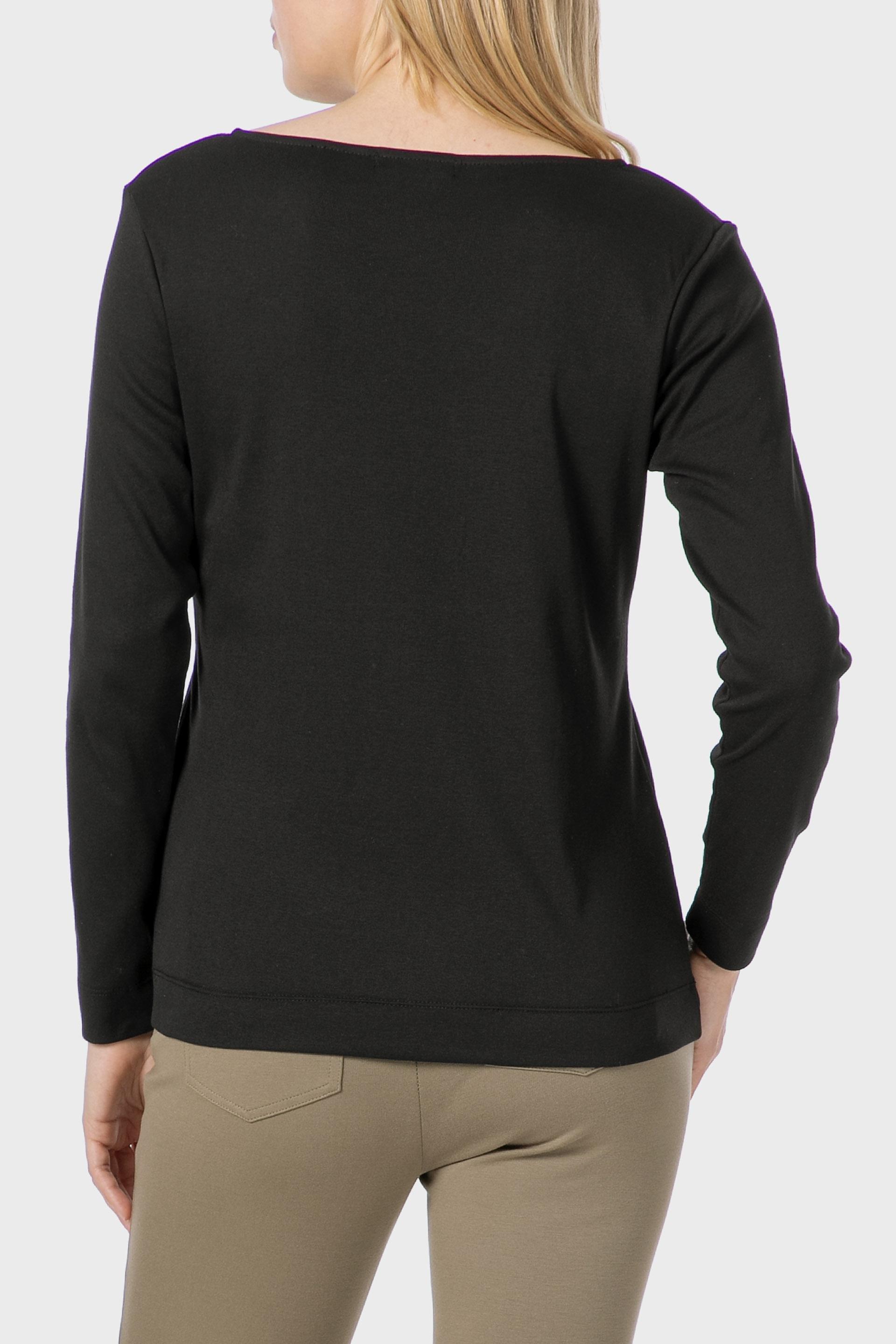 Black Basic T-Shirt With Gemstones, Black, large image number 2