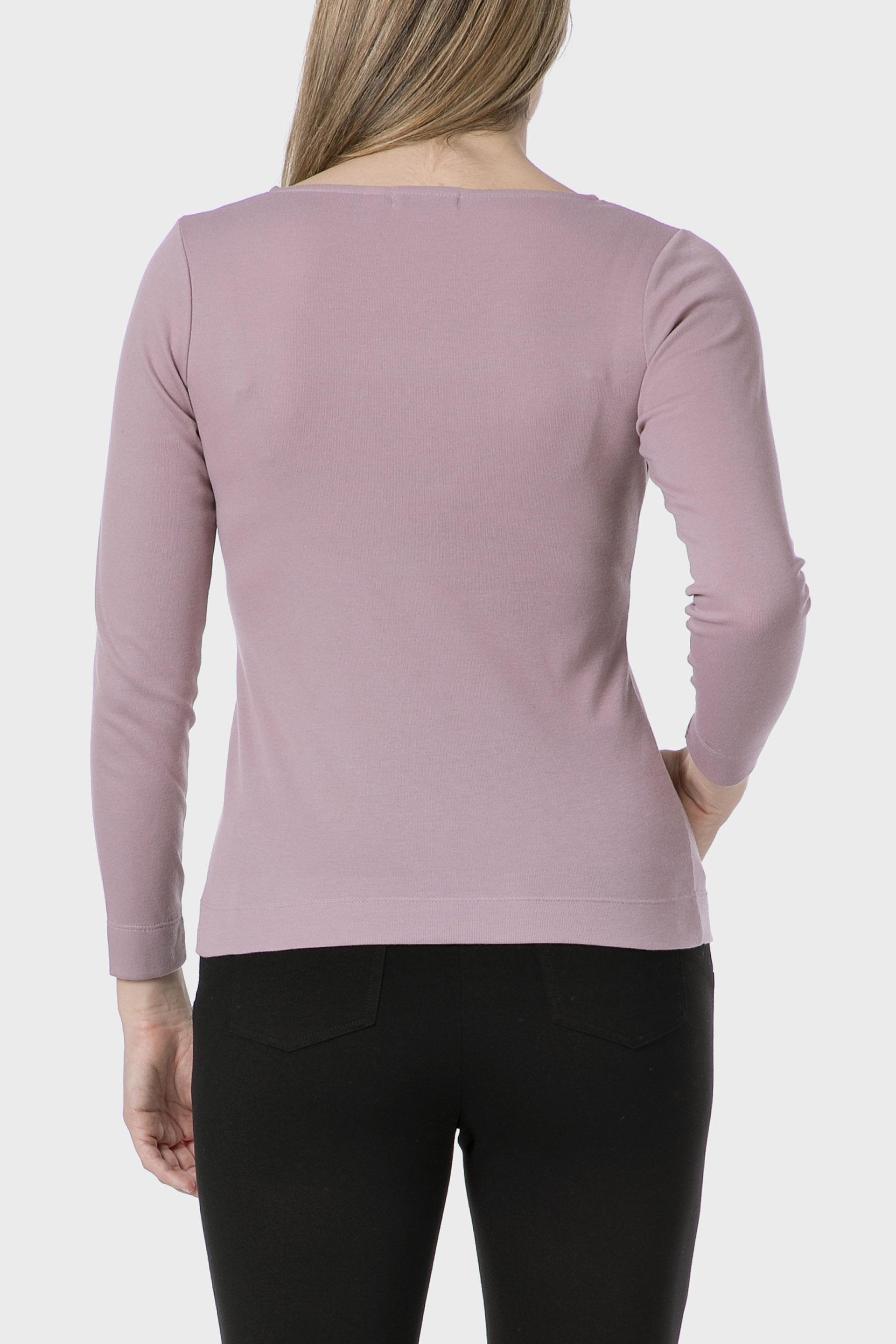 Pink Basic T-Shirt With Gemstones, Lillac Hydrangea, large image number 2