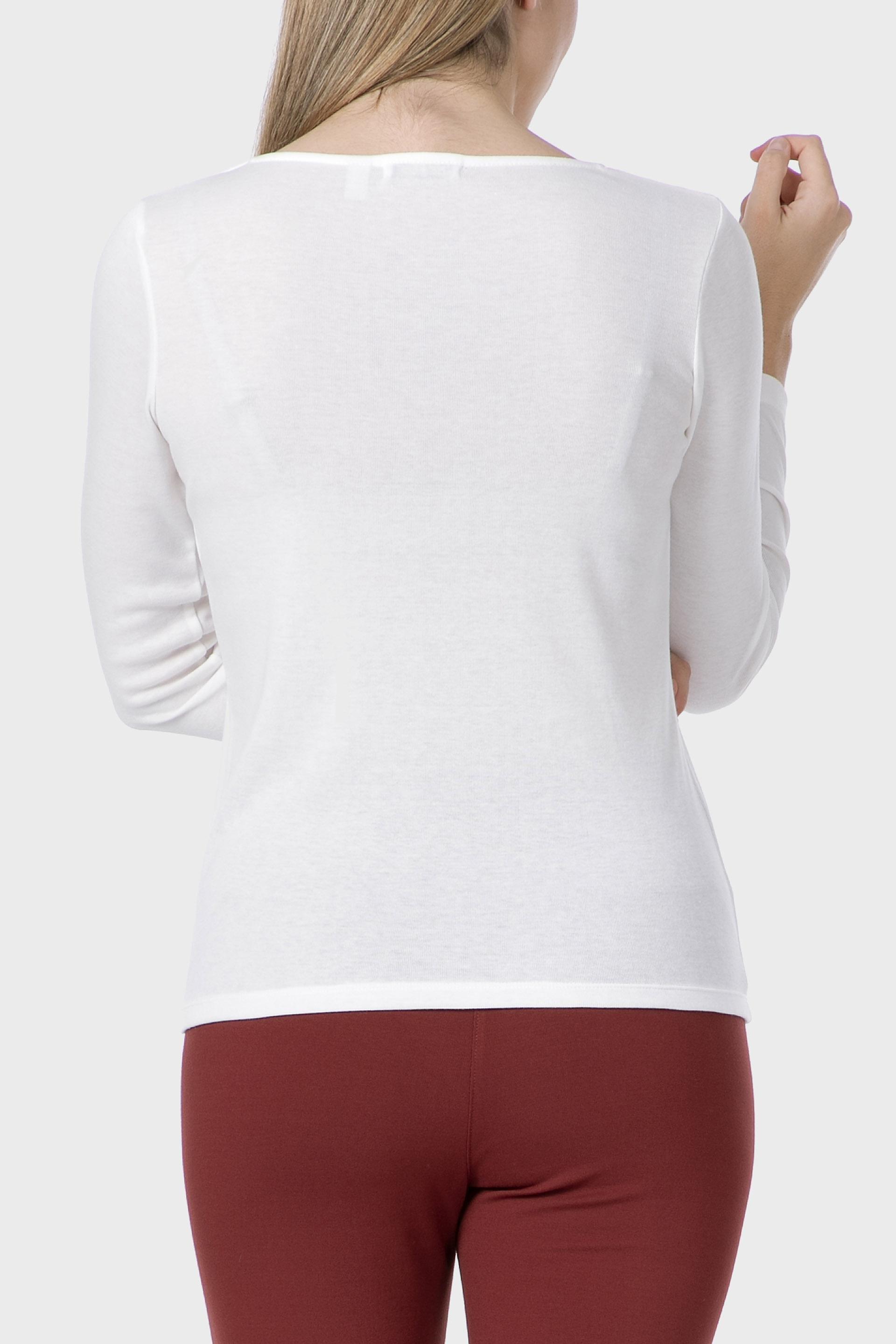 White Basic T-Shirt With Gemstones, 3701_232, large image number 2