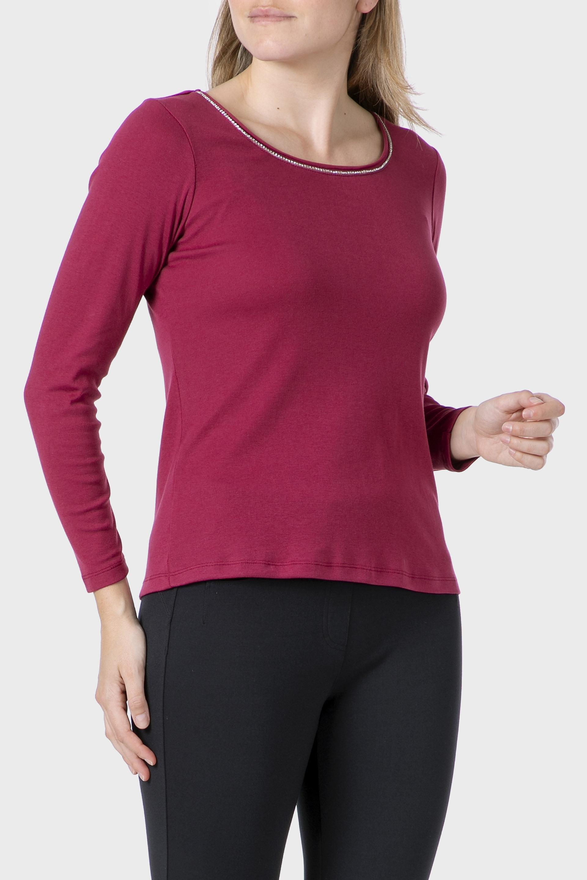 تيشيرت مزين بجواهر، أحمر, Red Pomegranate, medium