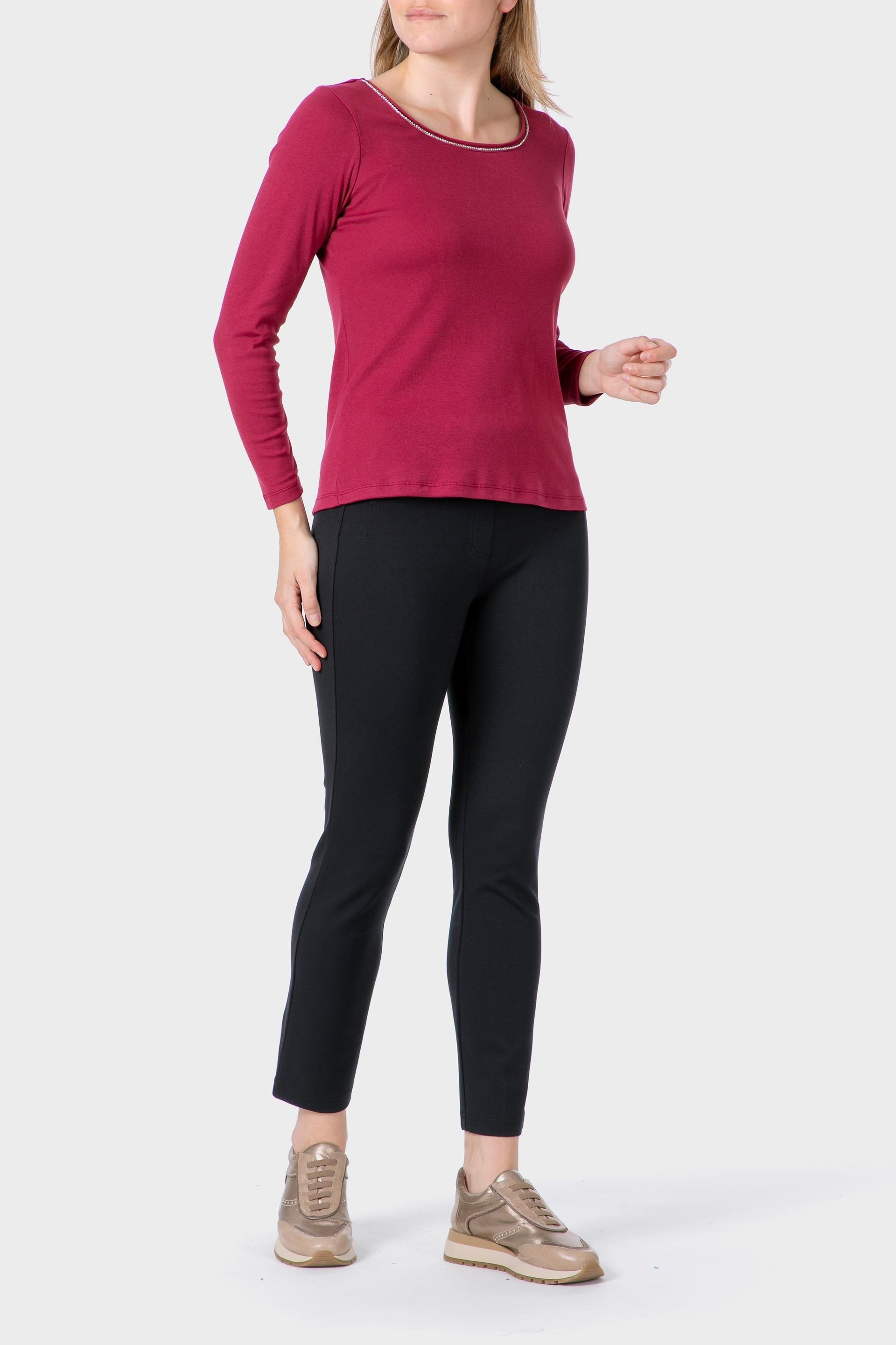 تيشيرت مزين بجواهر، أحمر, Red Pomegranate, medium