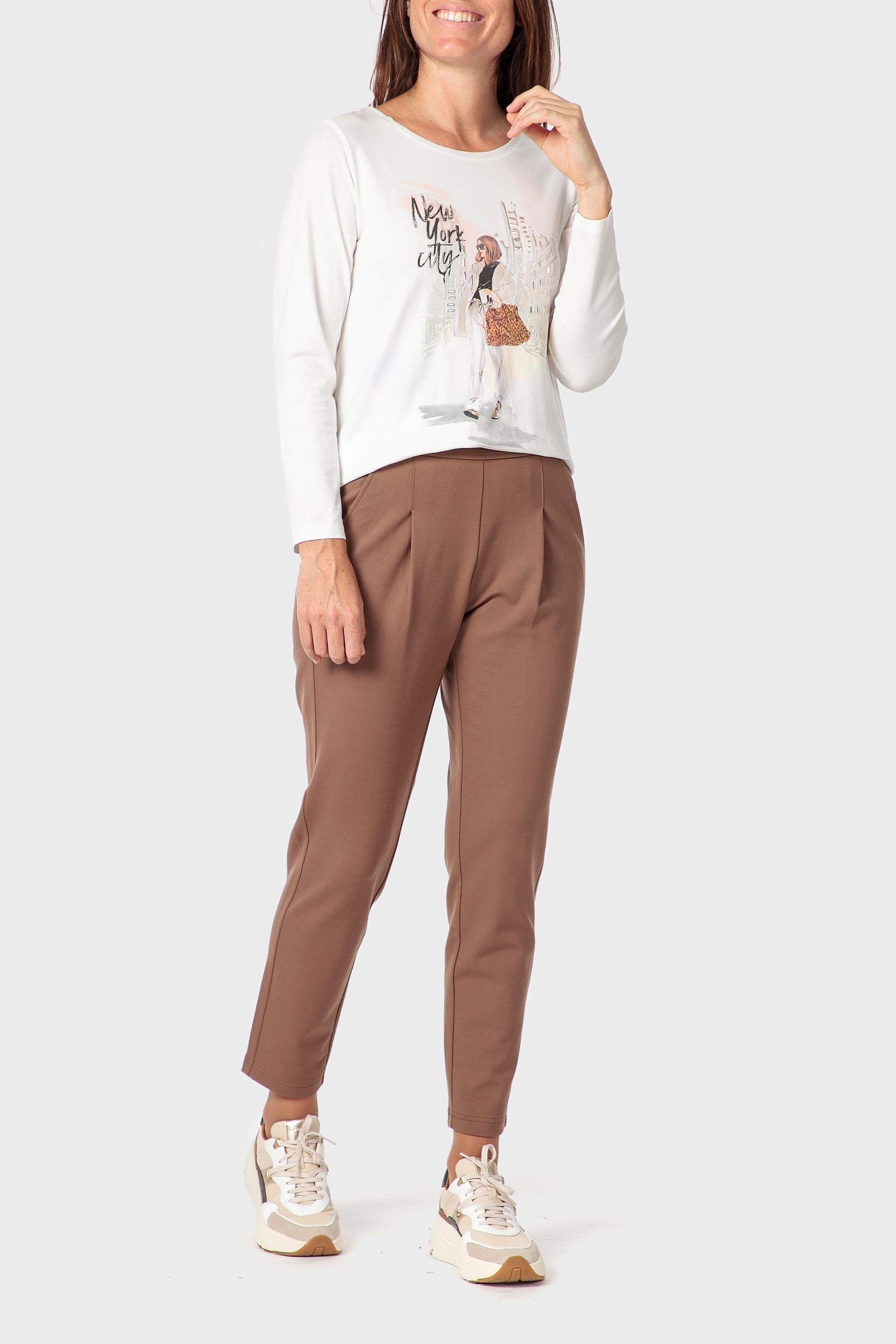 White Printed T-Shirt, Beige Talc, large image number 1