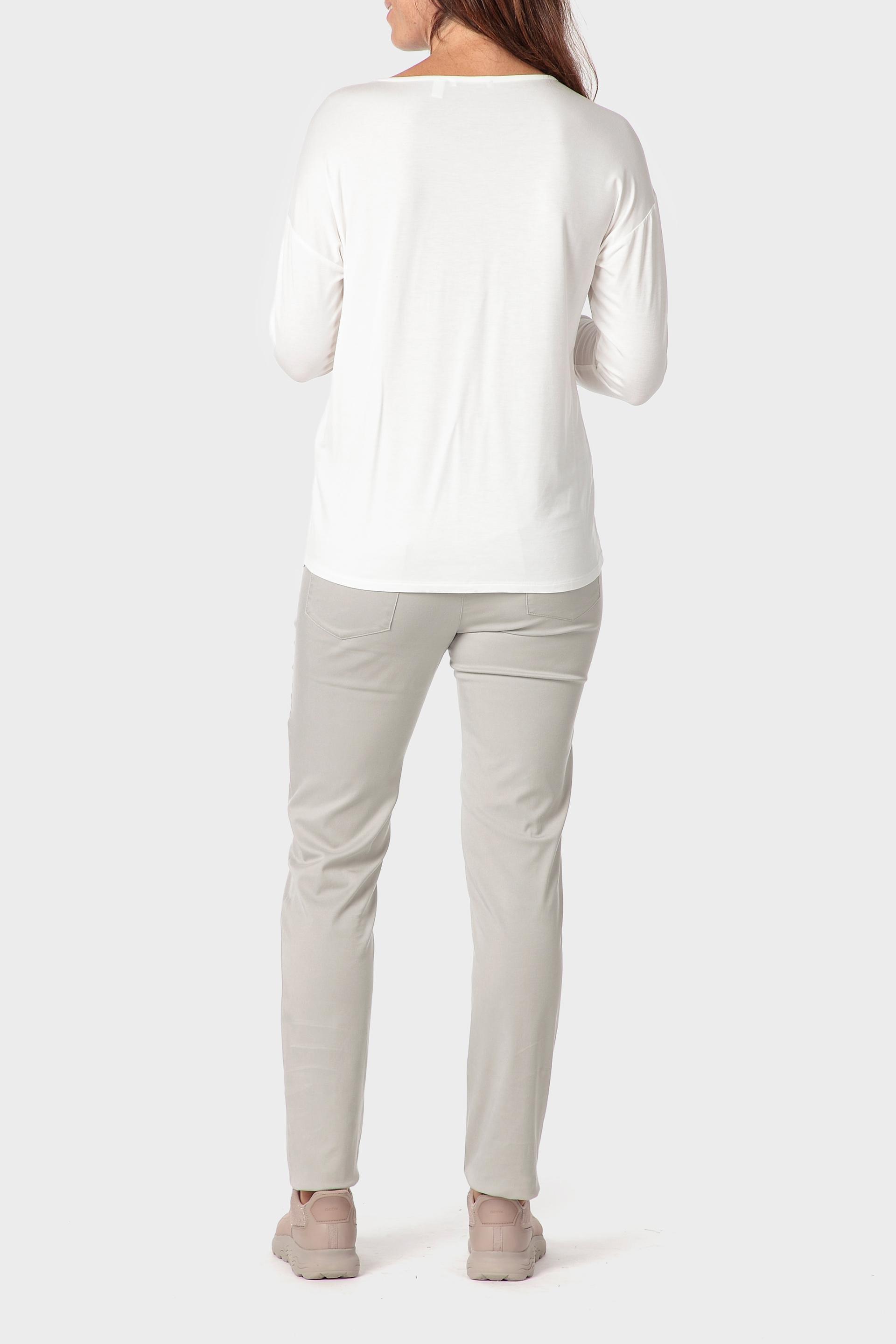 White Printed T-Shirt, Beige Talc, large image number 3