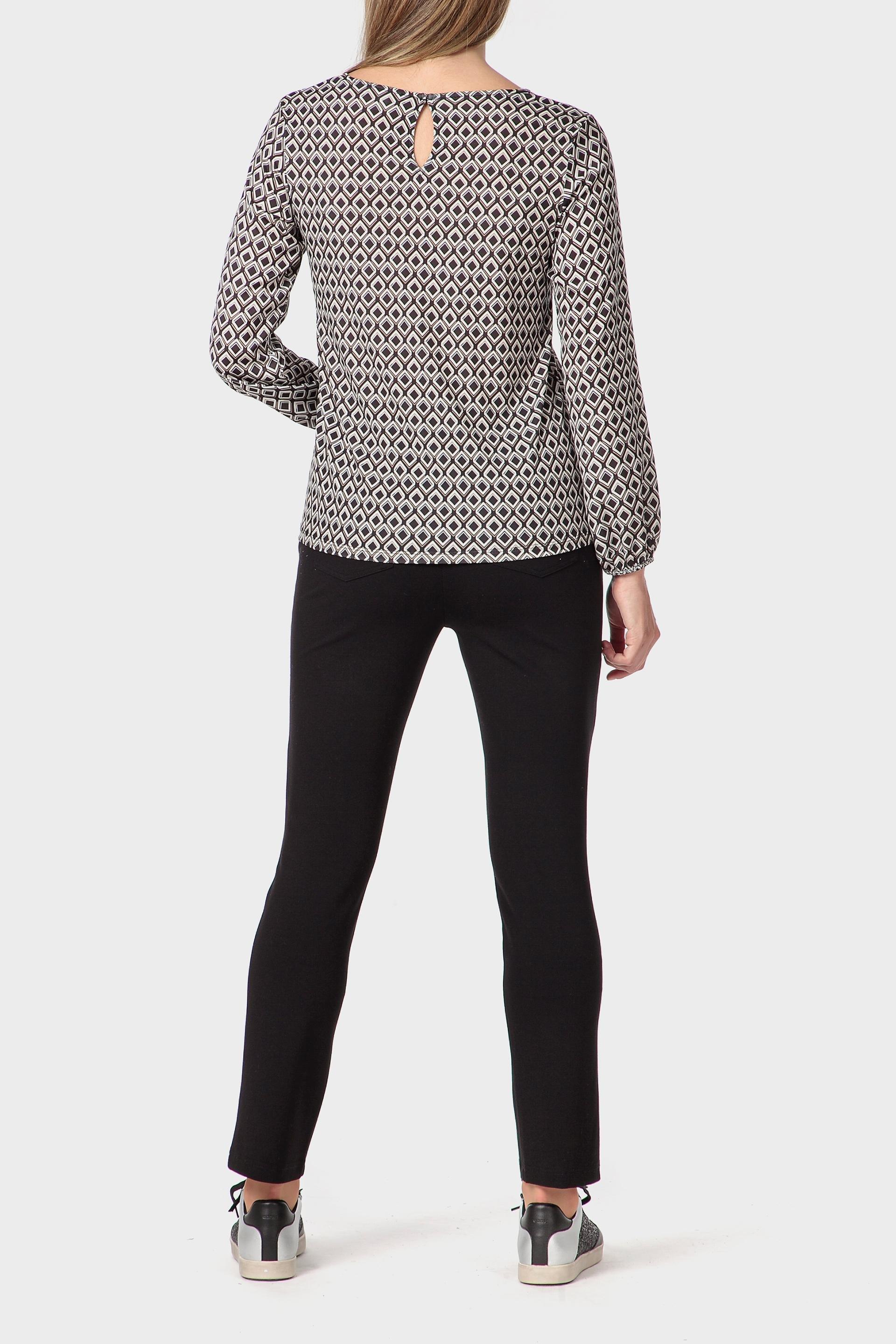 Black Geometric Print T-Shirt, Black, large image number 3