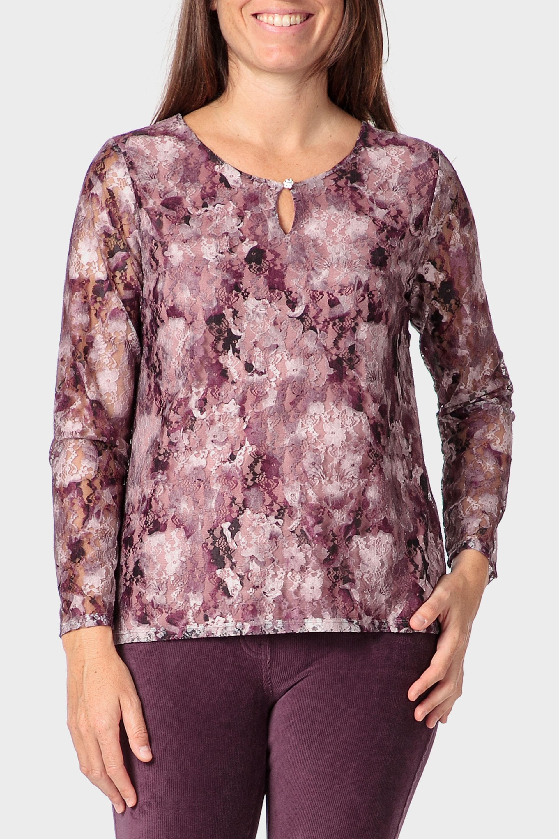 Pink Printed T-Shirt, Lillac Hydrangea, medium