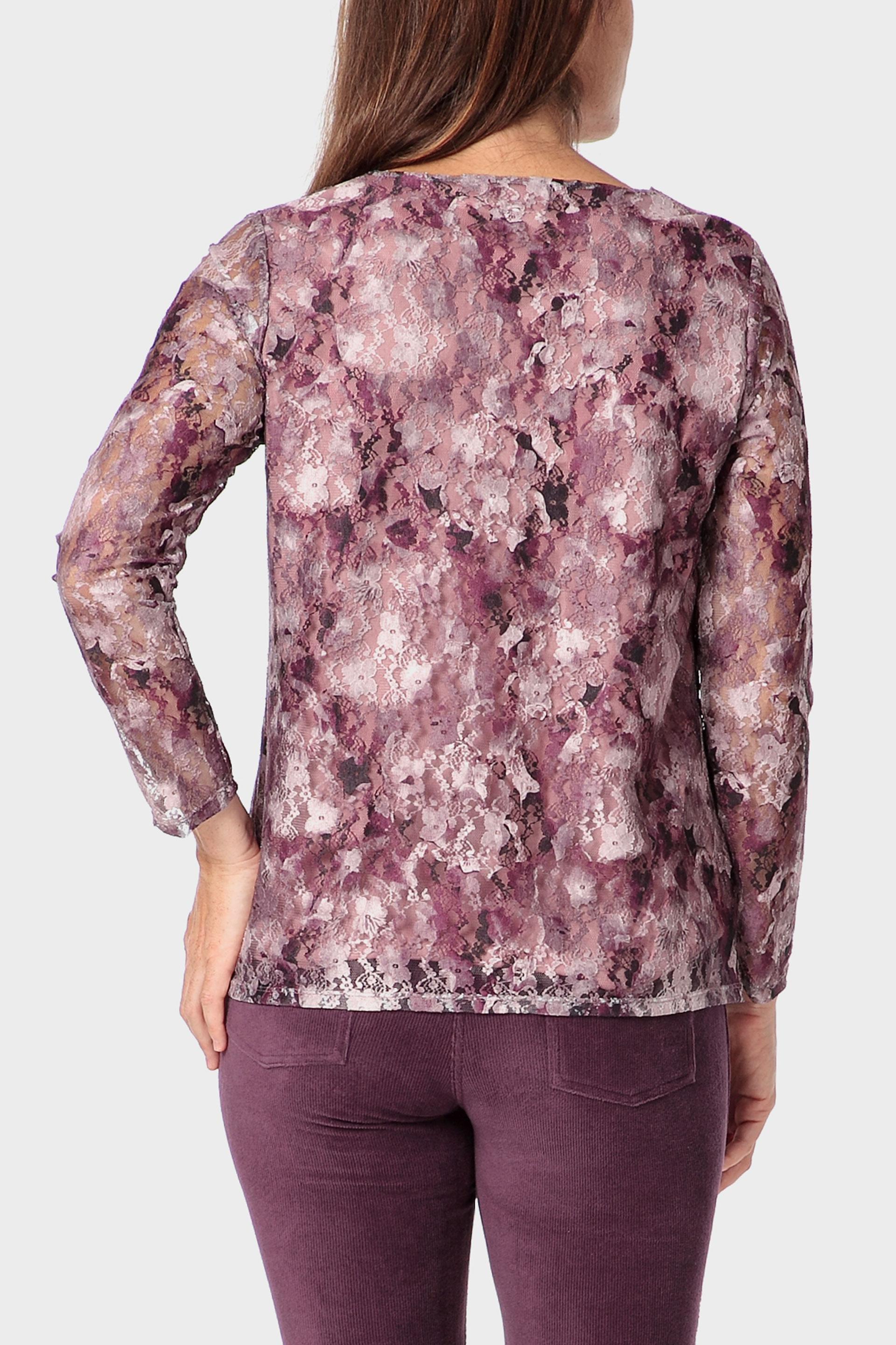 تيشيرت بطبعة، وردي, Lillac Hydrangea, large image number 2