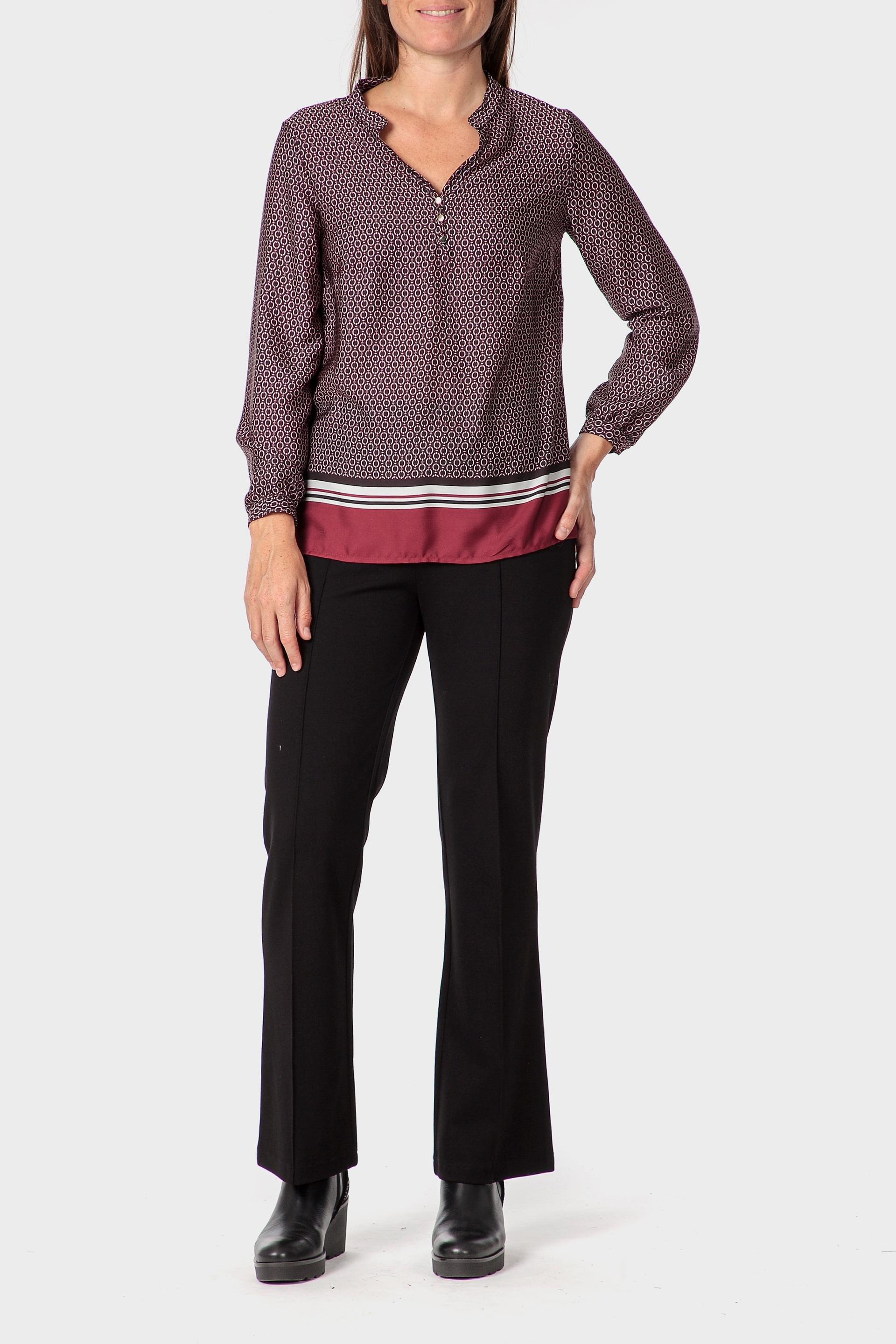 Maroon Foulard Print T-Shirt, Garnet, medium