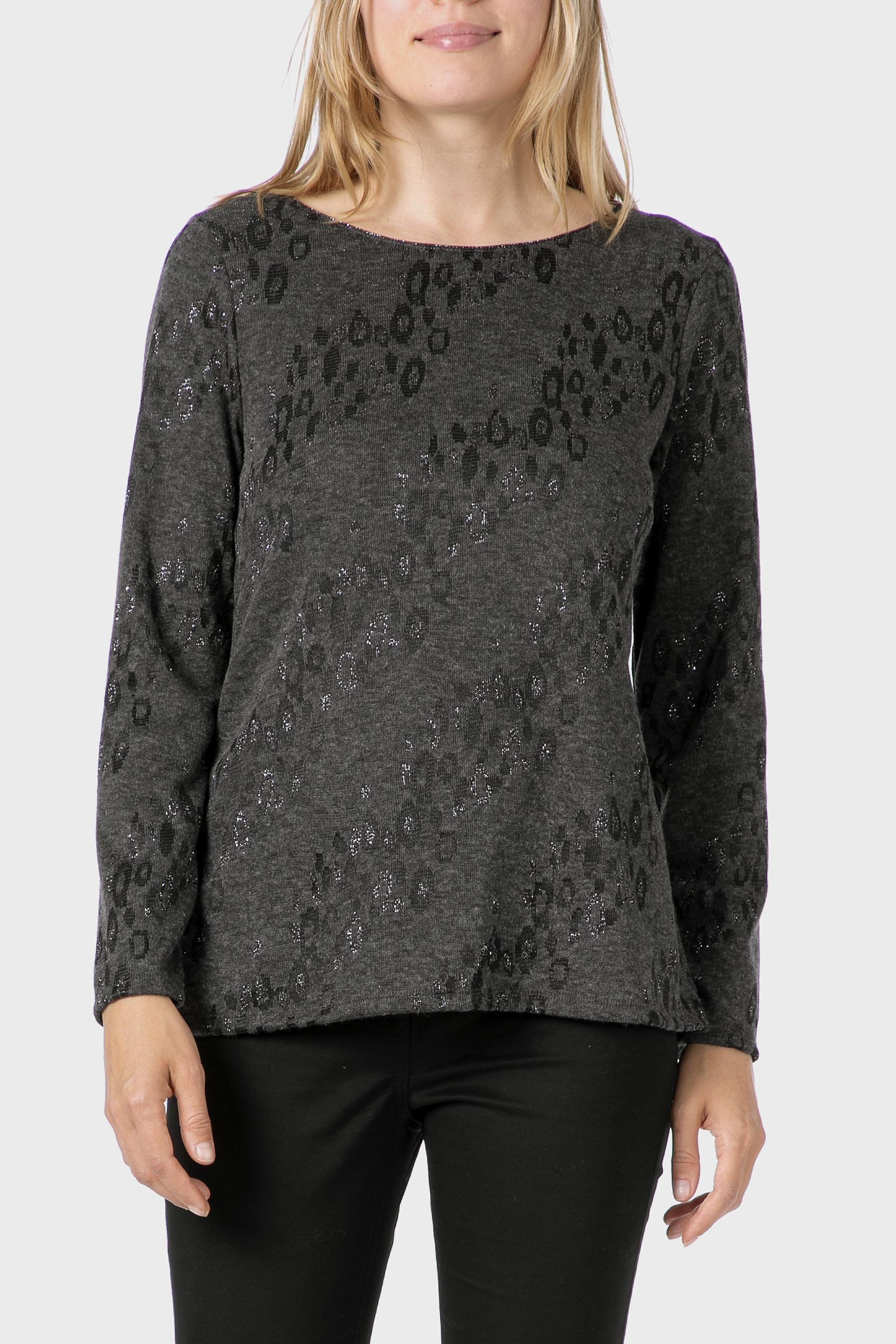 Grey Metallic Thread T-Shirt, 3701_123, large image number 0