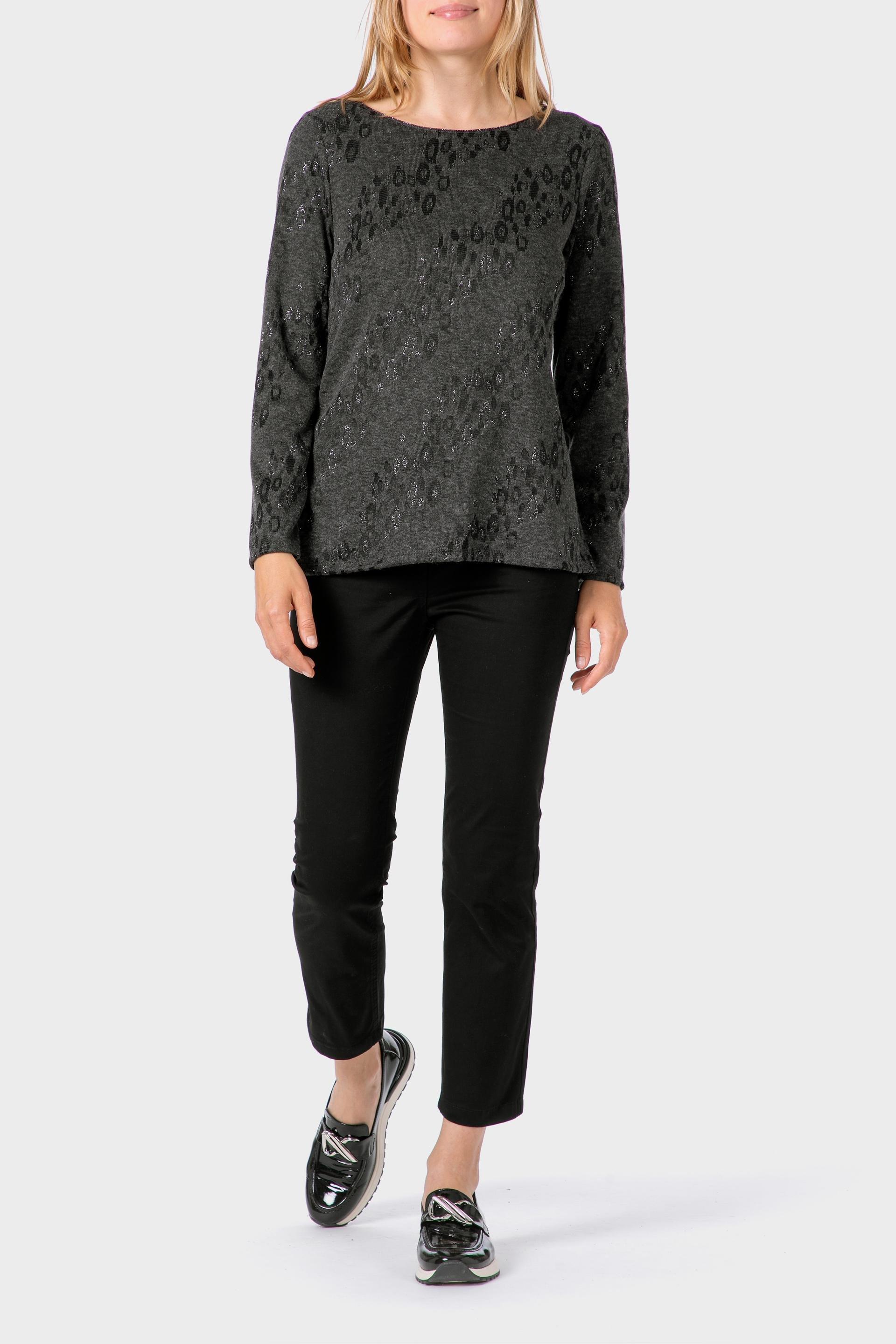 Grey Metallic Thread T-Shirt, 3701_123, large image number 1