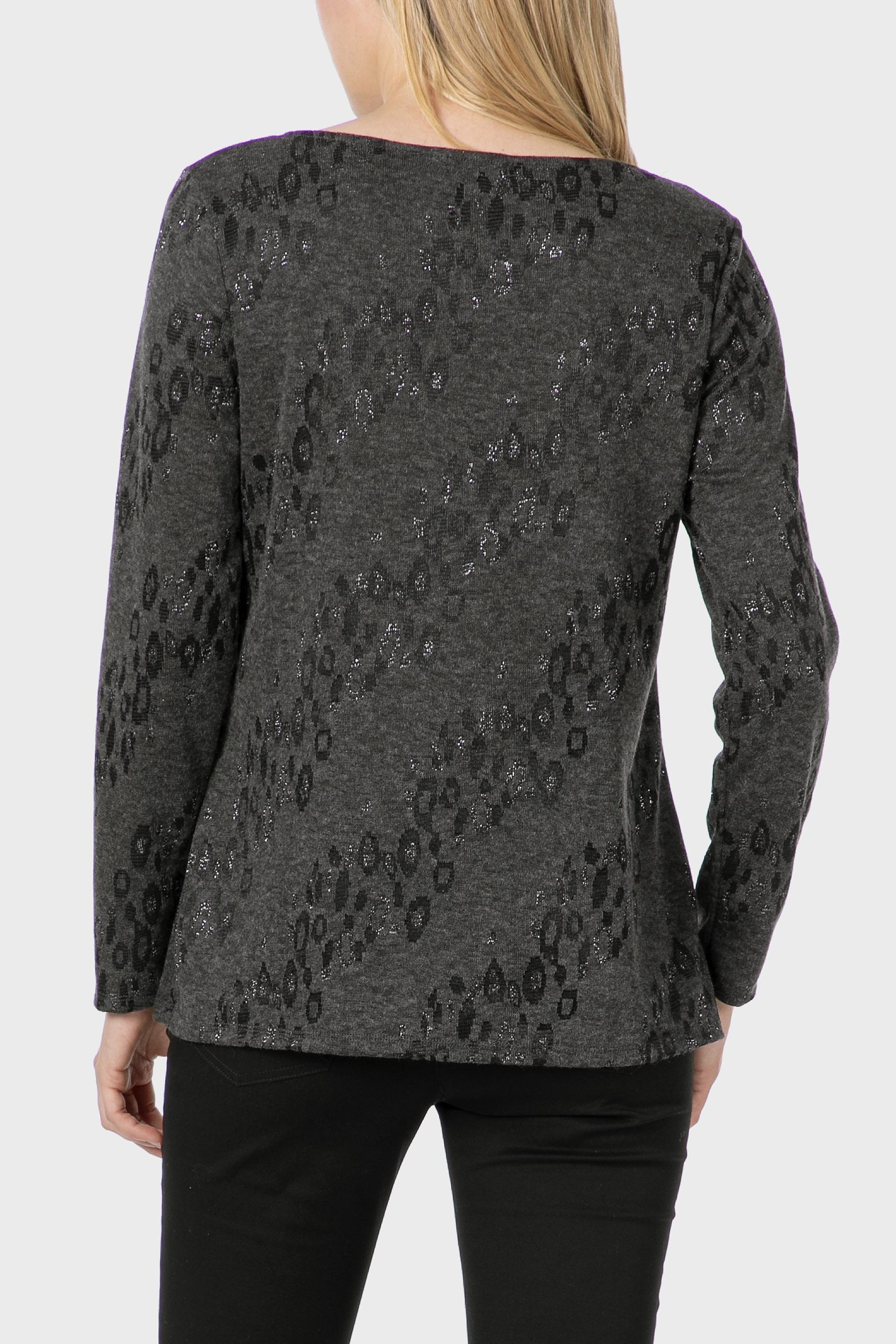 Grey Metallic Thread T-Shirt, 3701_123, large image number 2