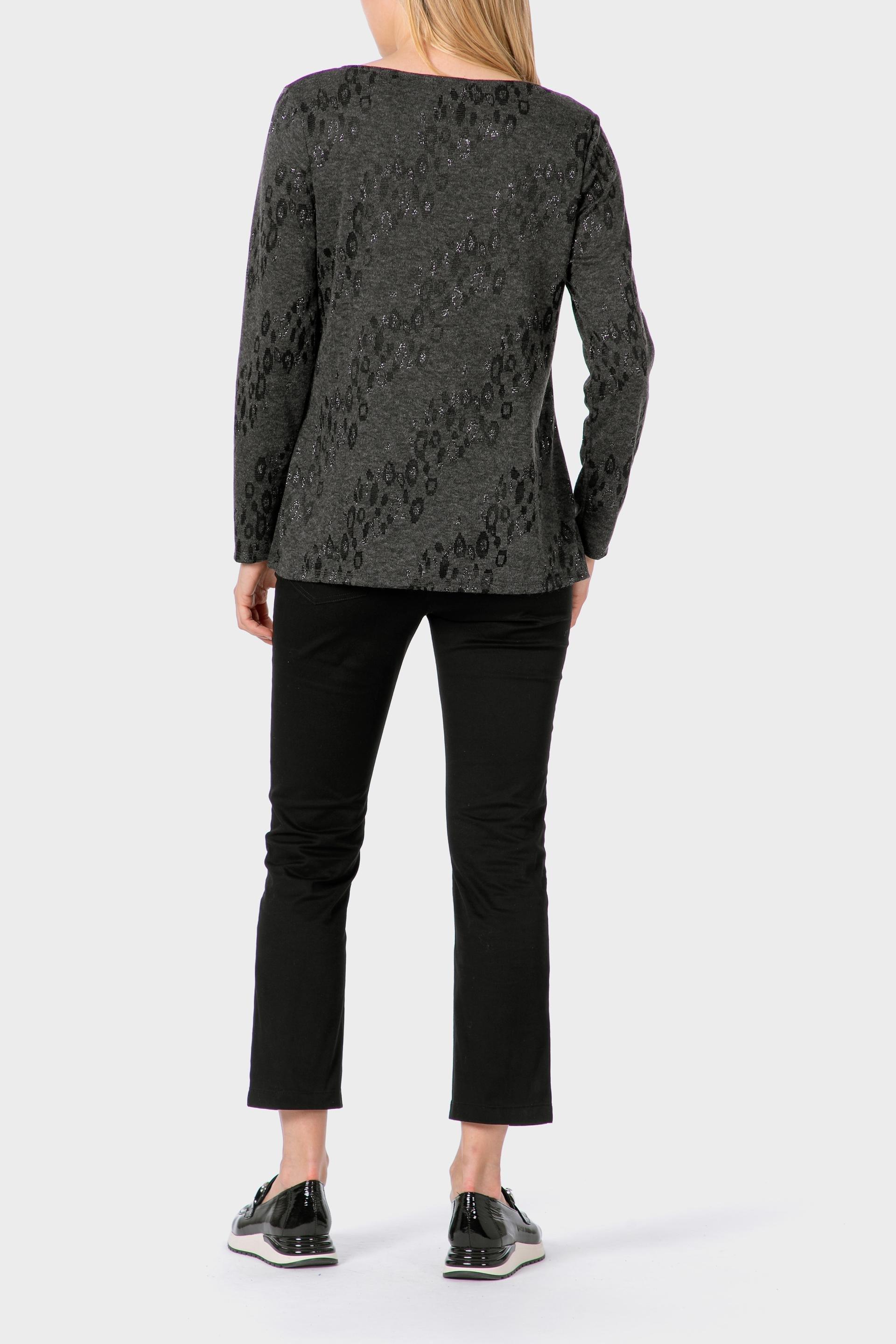 تيشيرت بخيوط معدنية، رمادي, Grey Dark, large image number 2