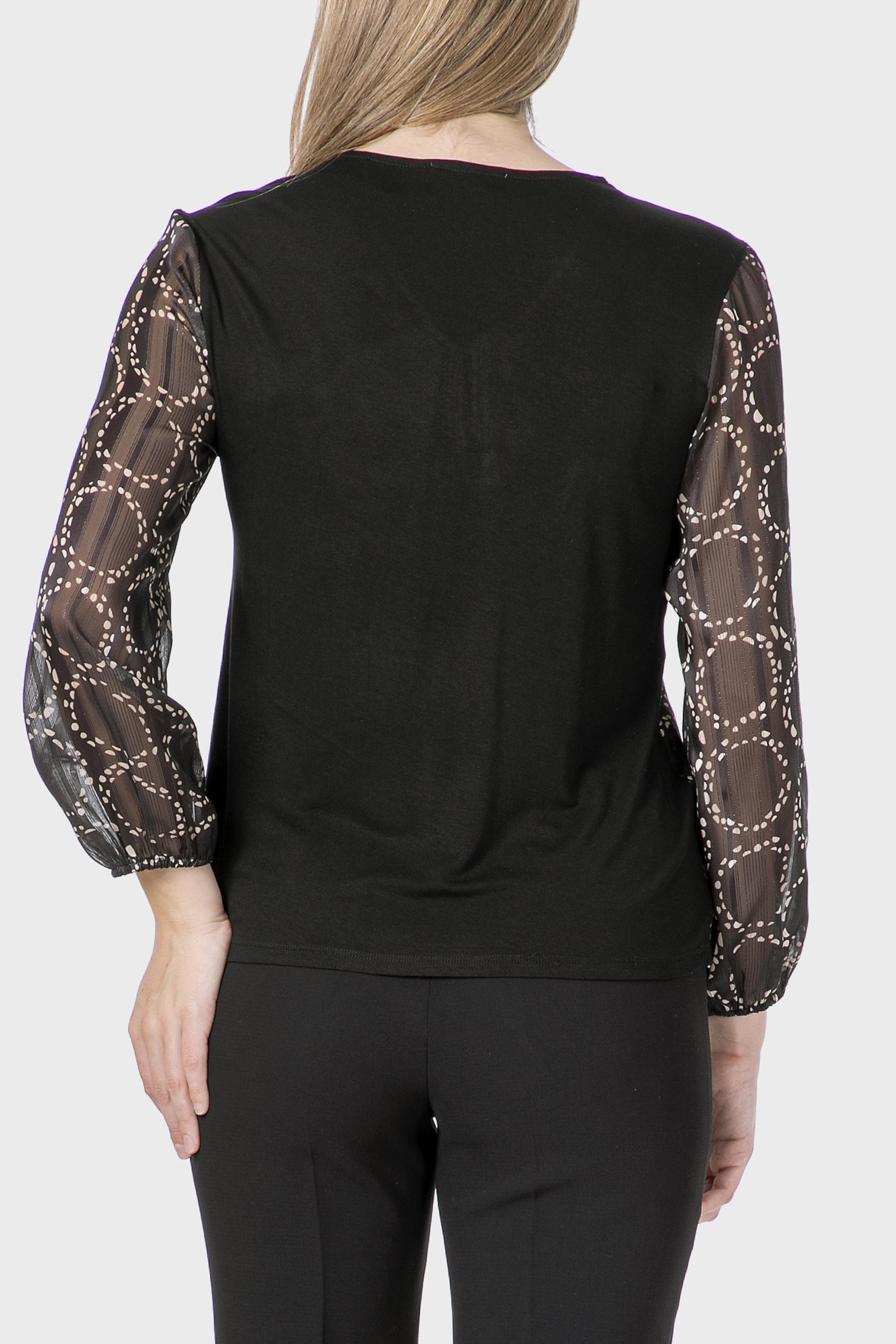 Black Blouse With Zipper, Black, medium