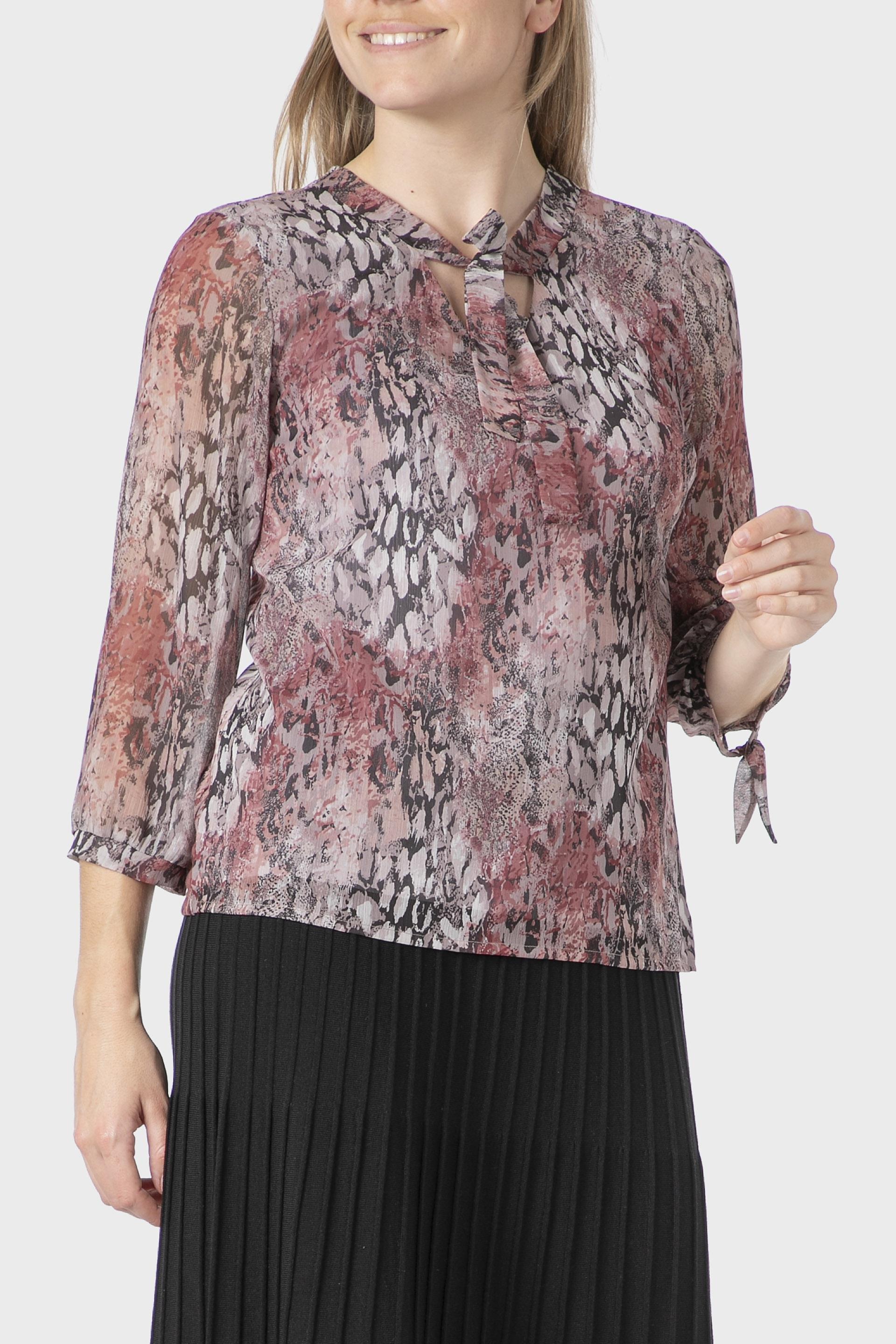 Maroon Foulard Print T-Shirt, 3701_369, large image number 0