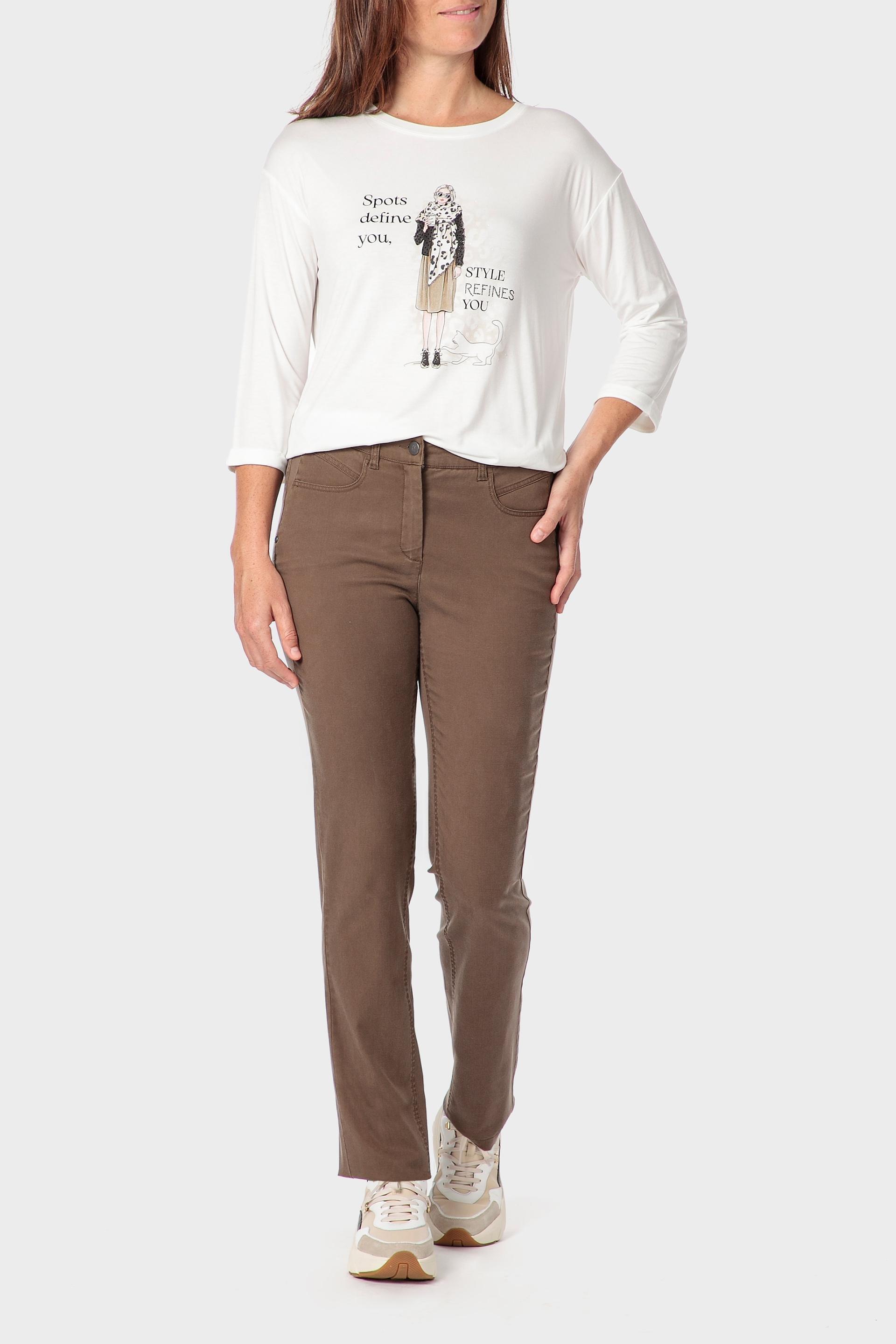 White Printed T-Shirt, Beige Talc, large image number 1
