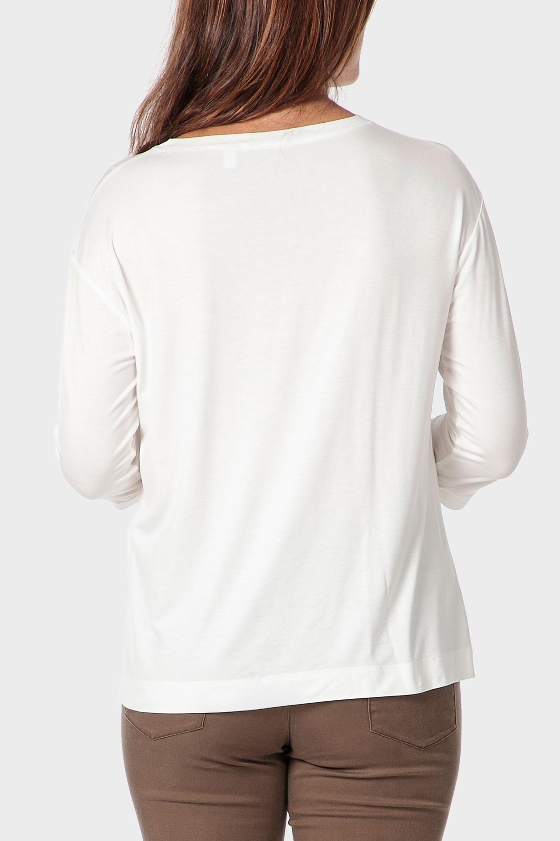 White Printed T-Shirt, Beige Talc, medium