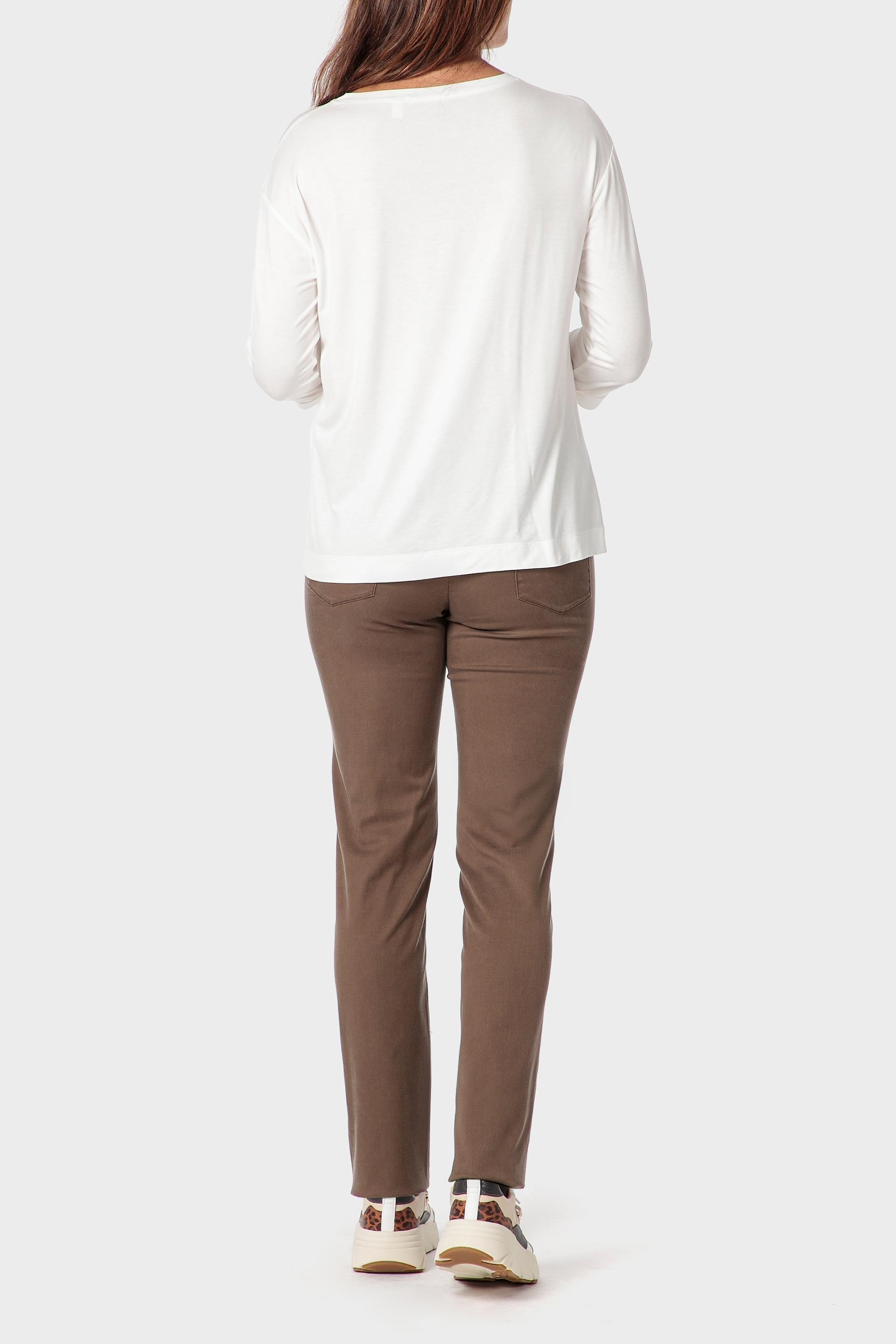White Printed T-Shirt, Beige Talc, large image number 3