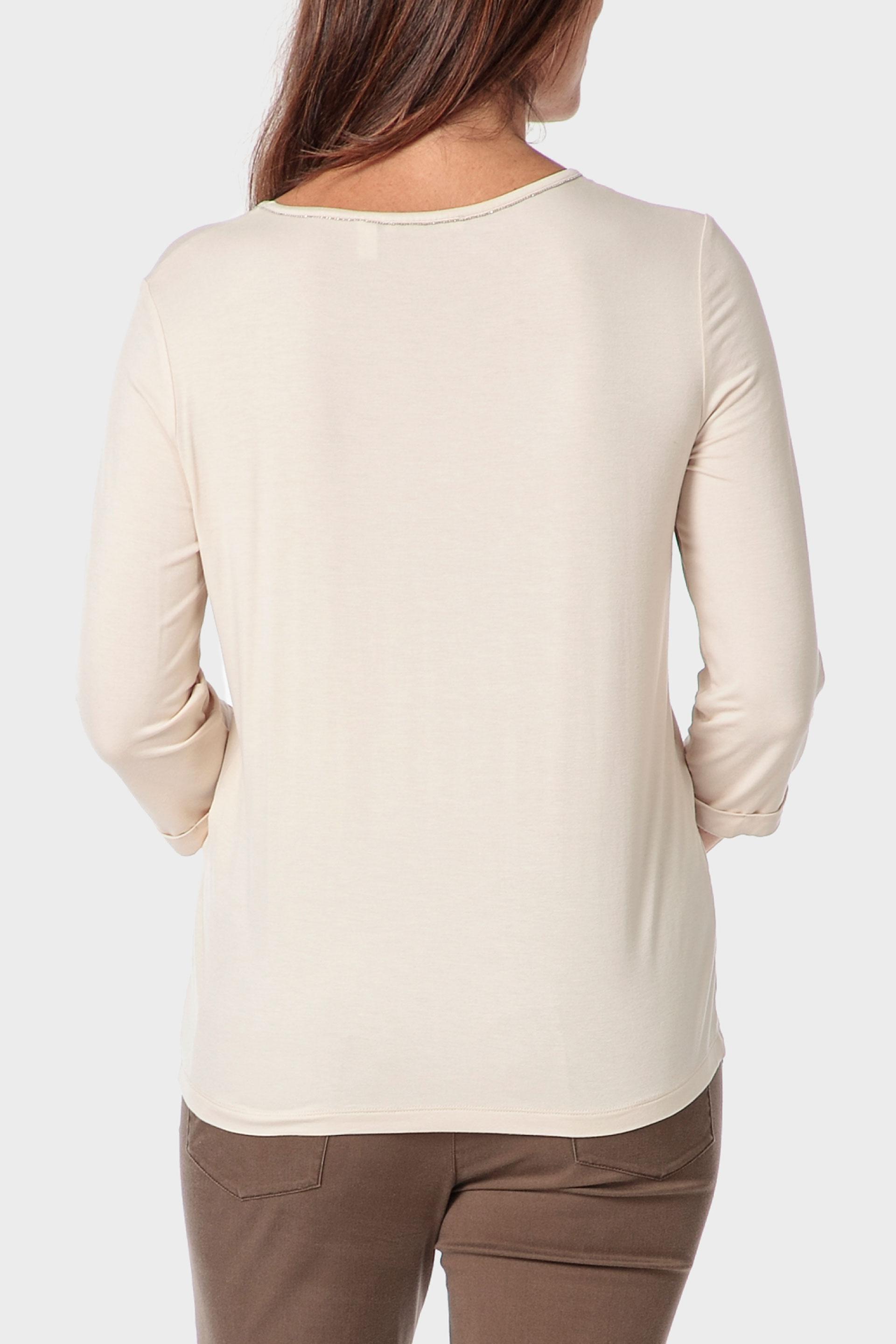 Beige Cashmere Print T-Shirt, Beige, large image number 2