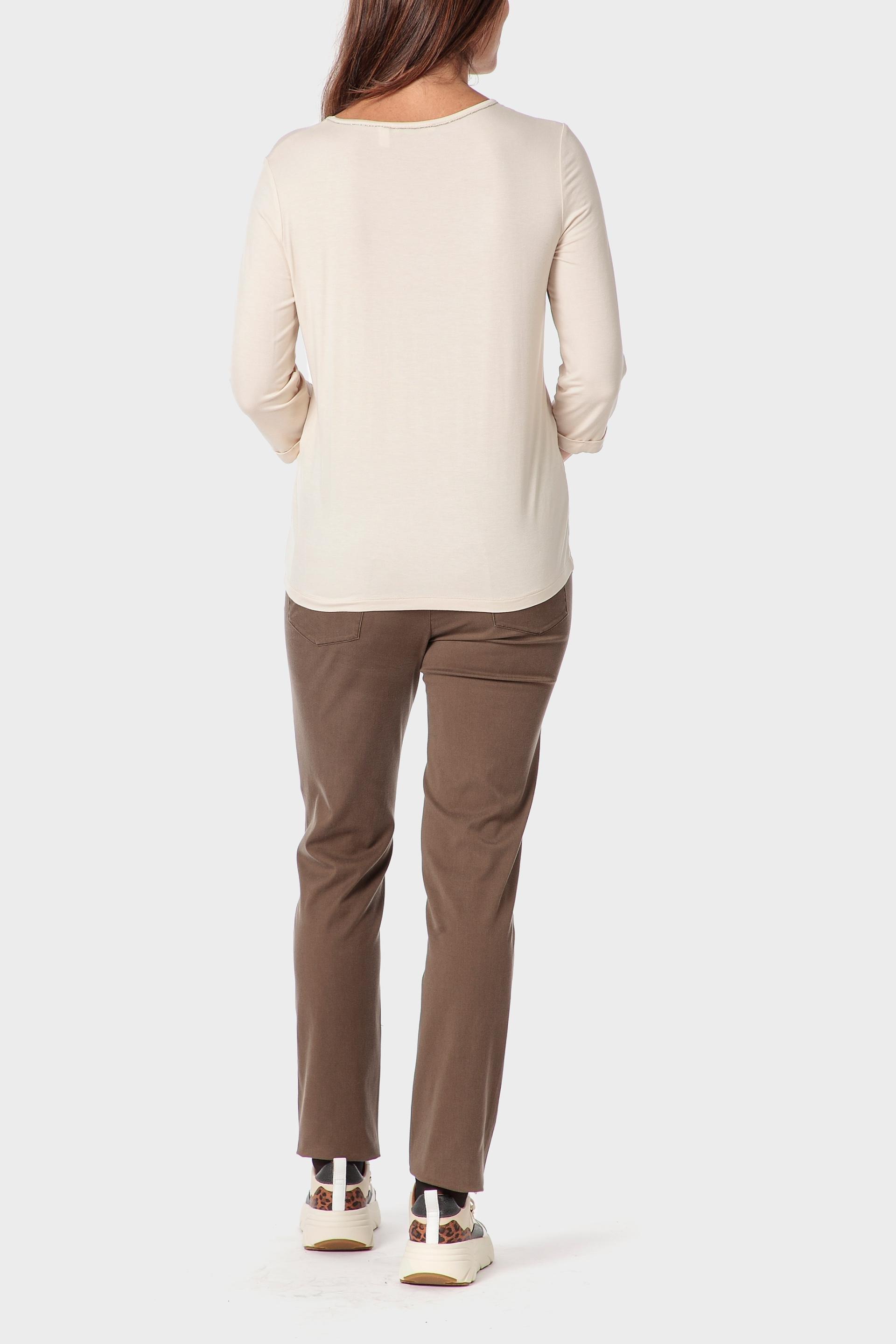 Beige Cashmere Print T-Shirt, Beige, large image number 3