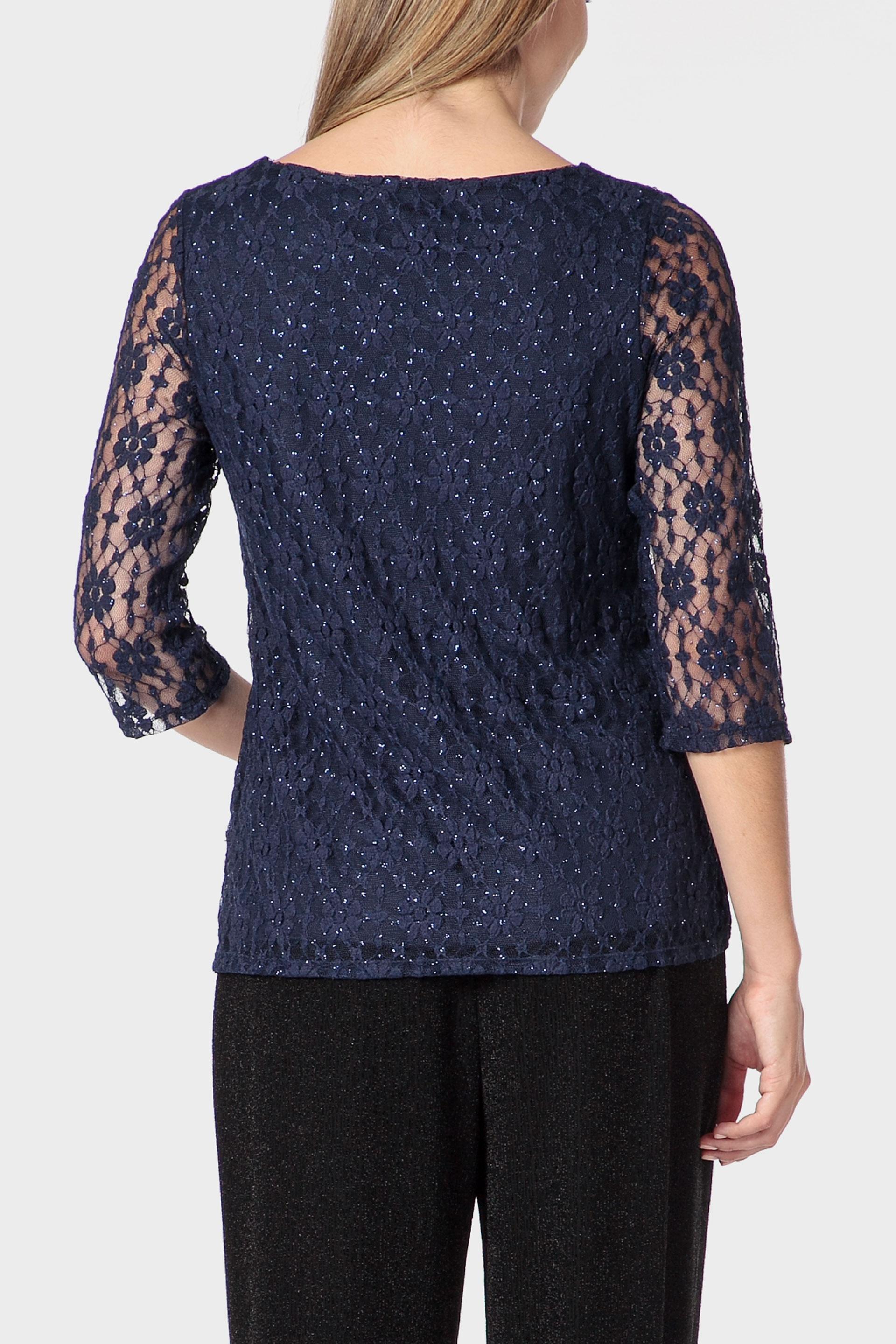 تيشيرت دانتيل، كحلي, Blue Navy, medium
