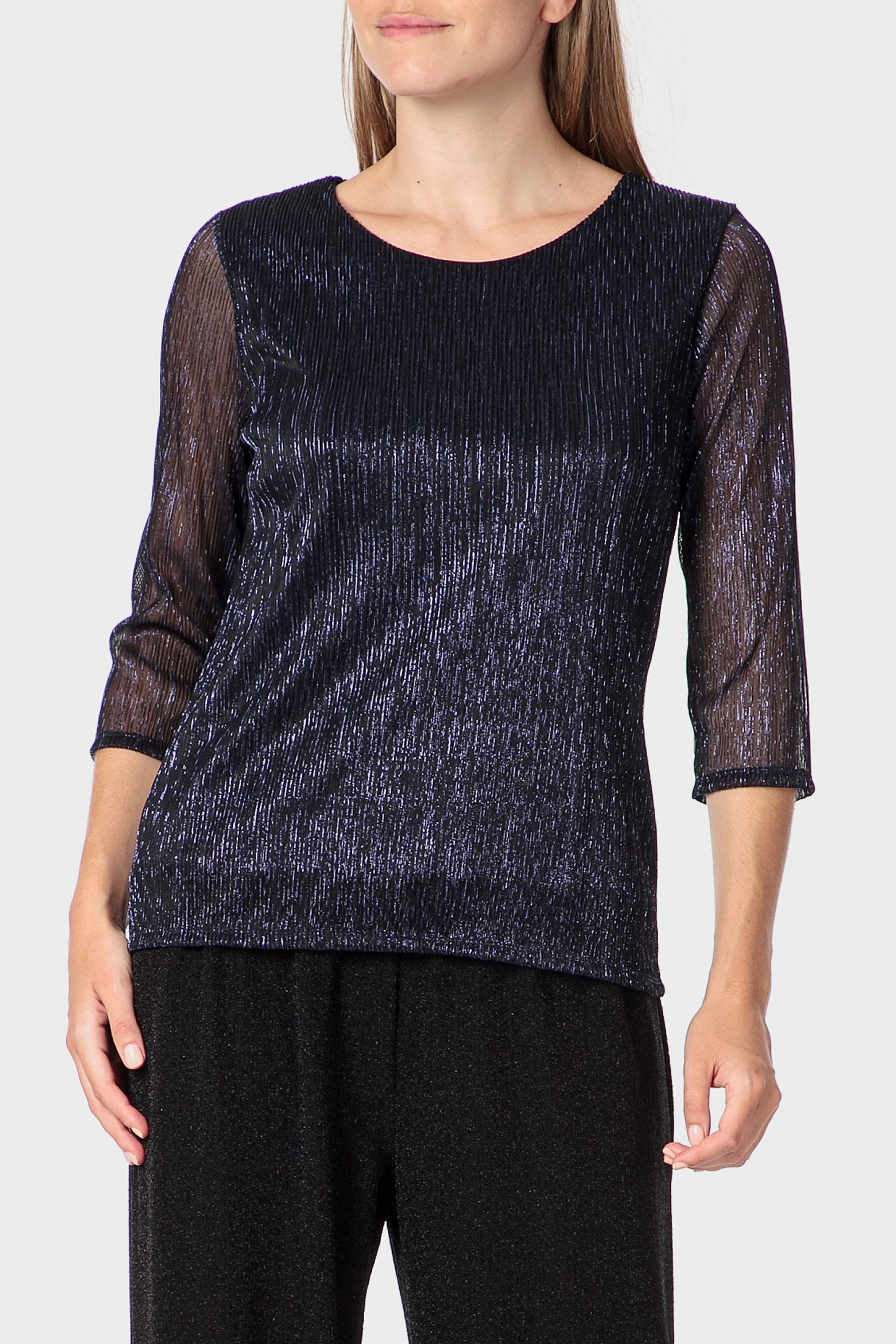 Navy Metallic Thread T-Shirt, Blue Navy, medium