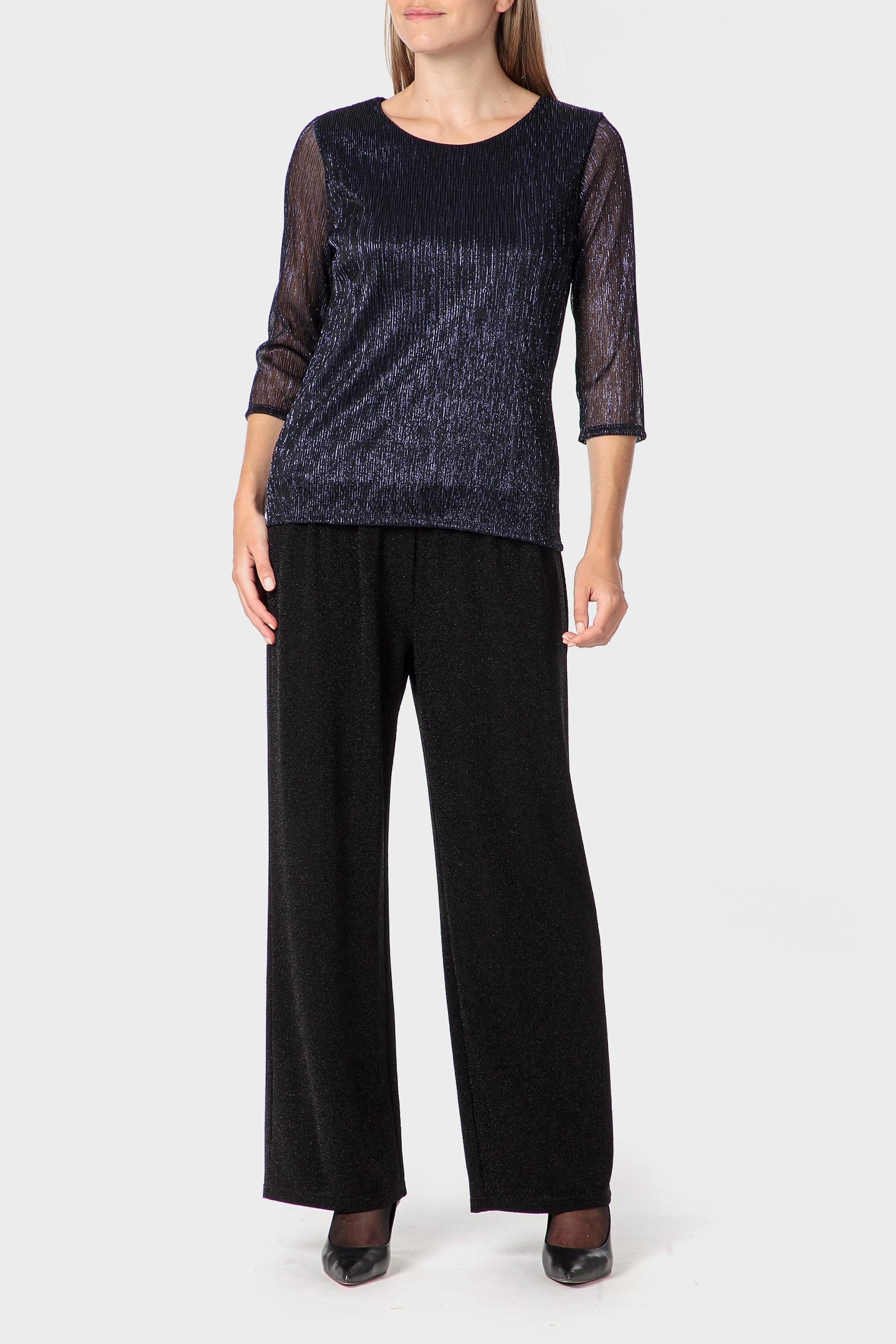 تيشيرت بخيوط معدنية، كحلي, Blue Navy, large image number 1