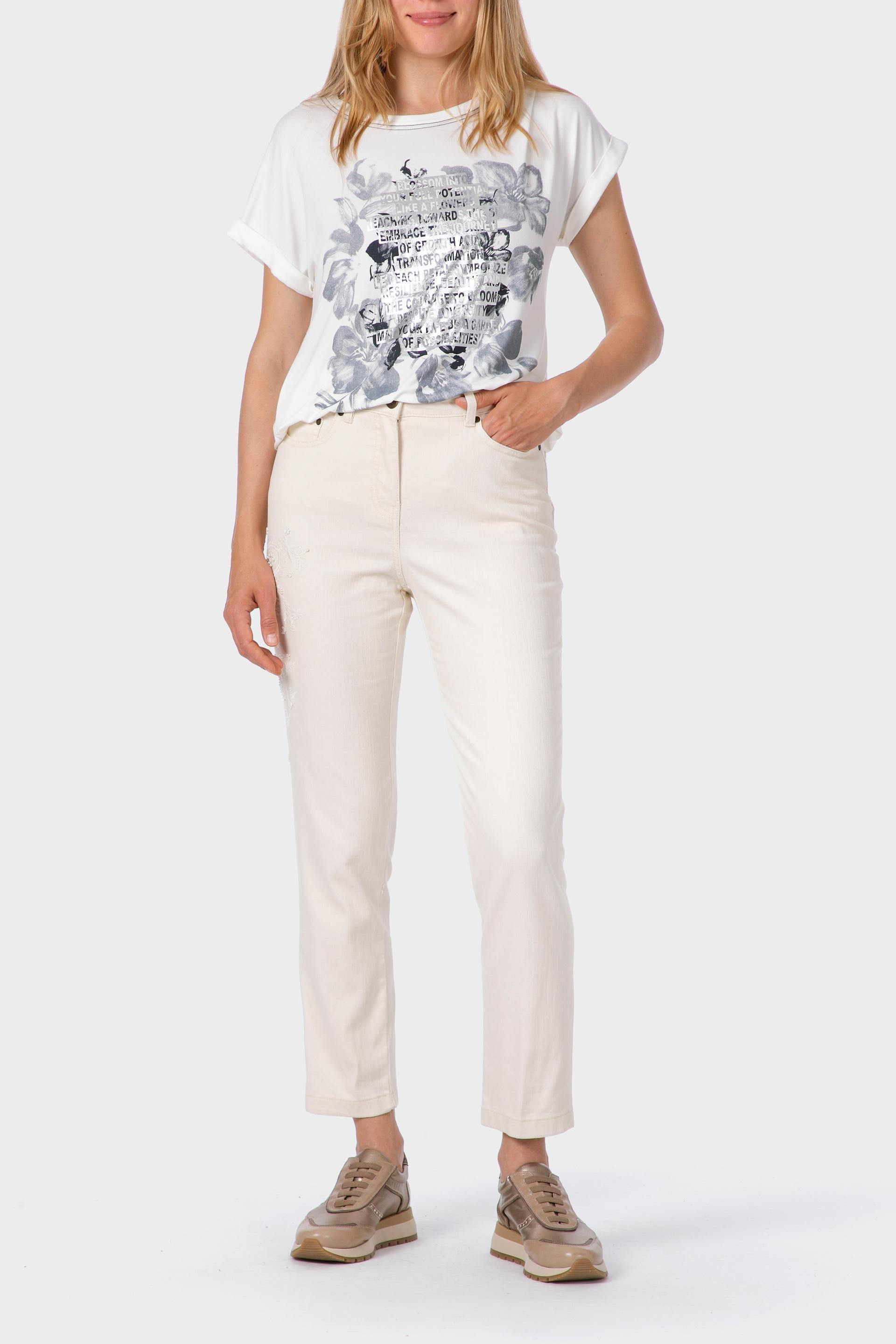 White Printed T-Shirt, , large image number 3