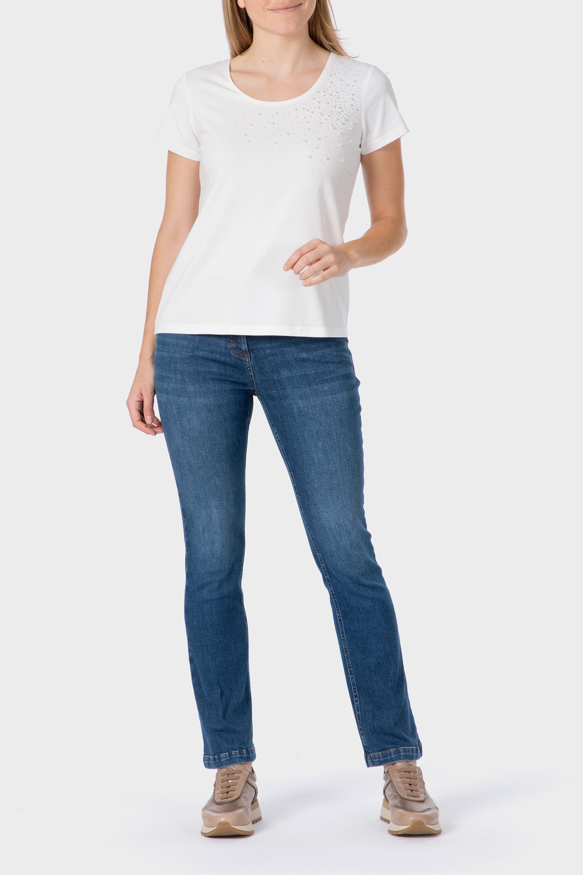 تيشيرت مزين بجواهر، أبيض, Beige Talc, large image number 1