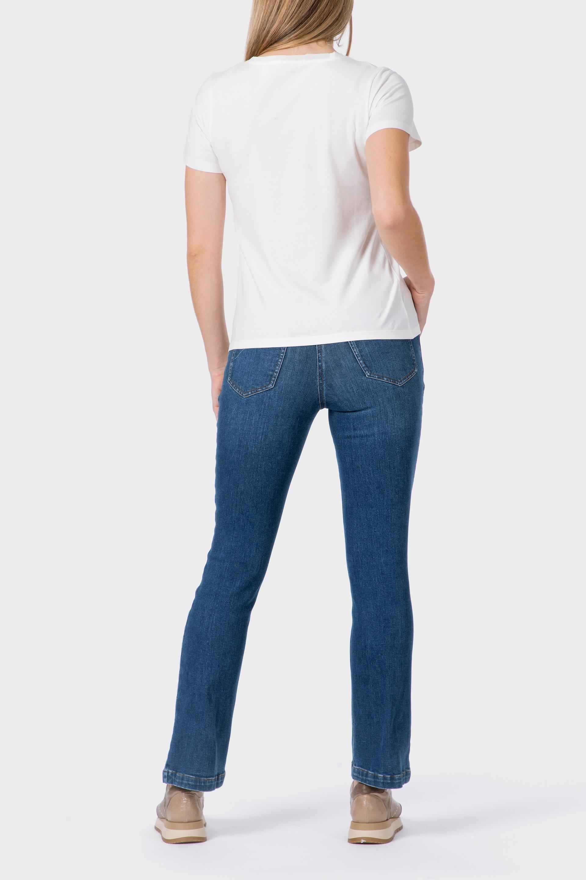 White Printed T-Shirt With Gemstone Details, Beige Talc, large image number 3