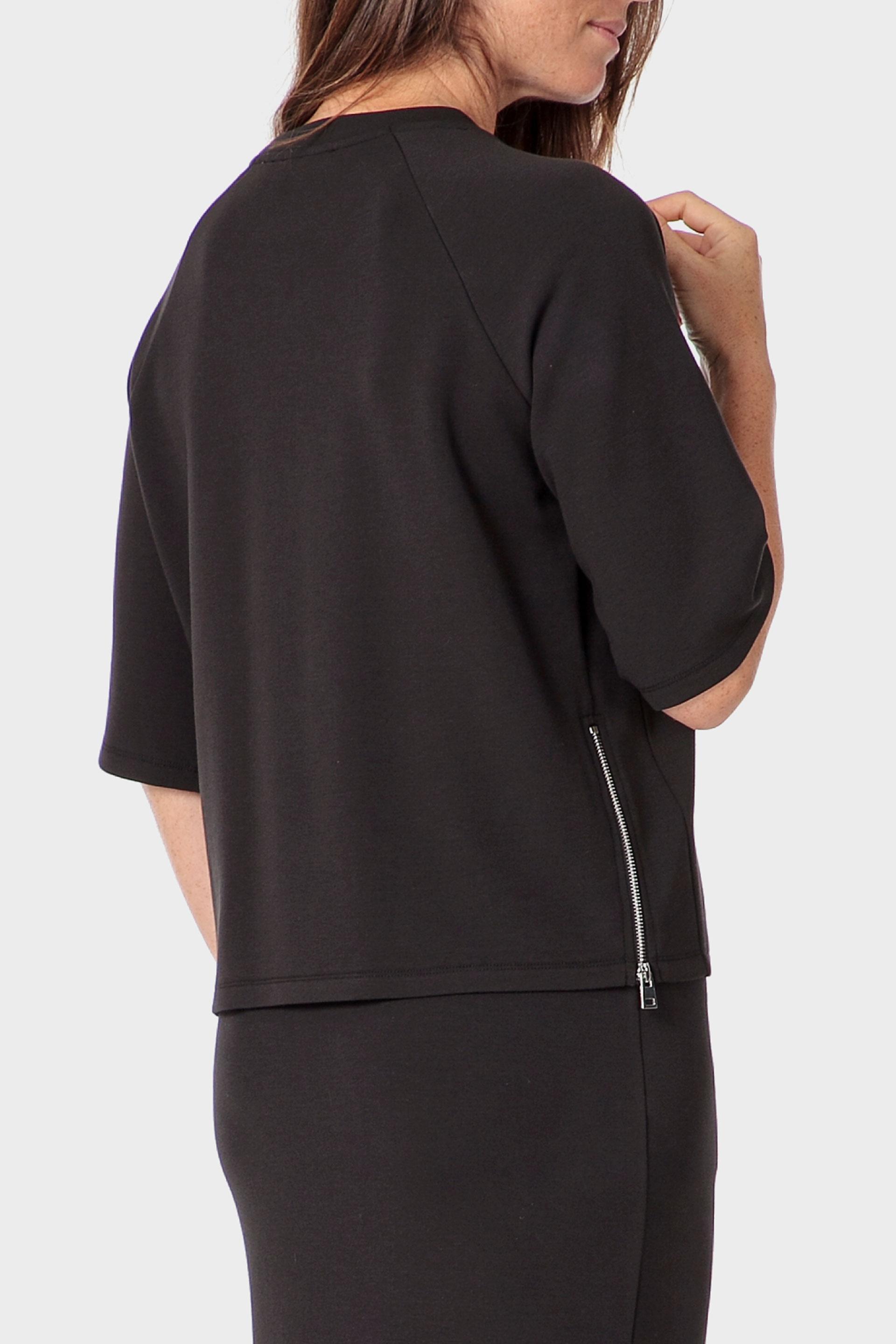 Black Long Sleeve Sweater, Black, large image number 1