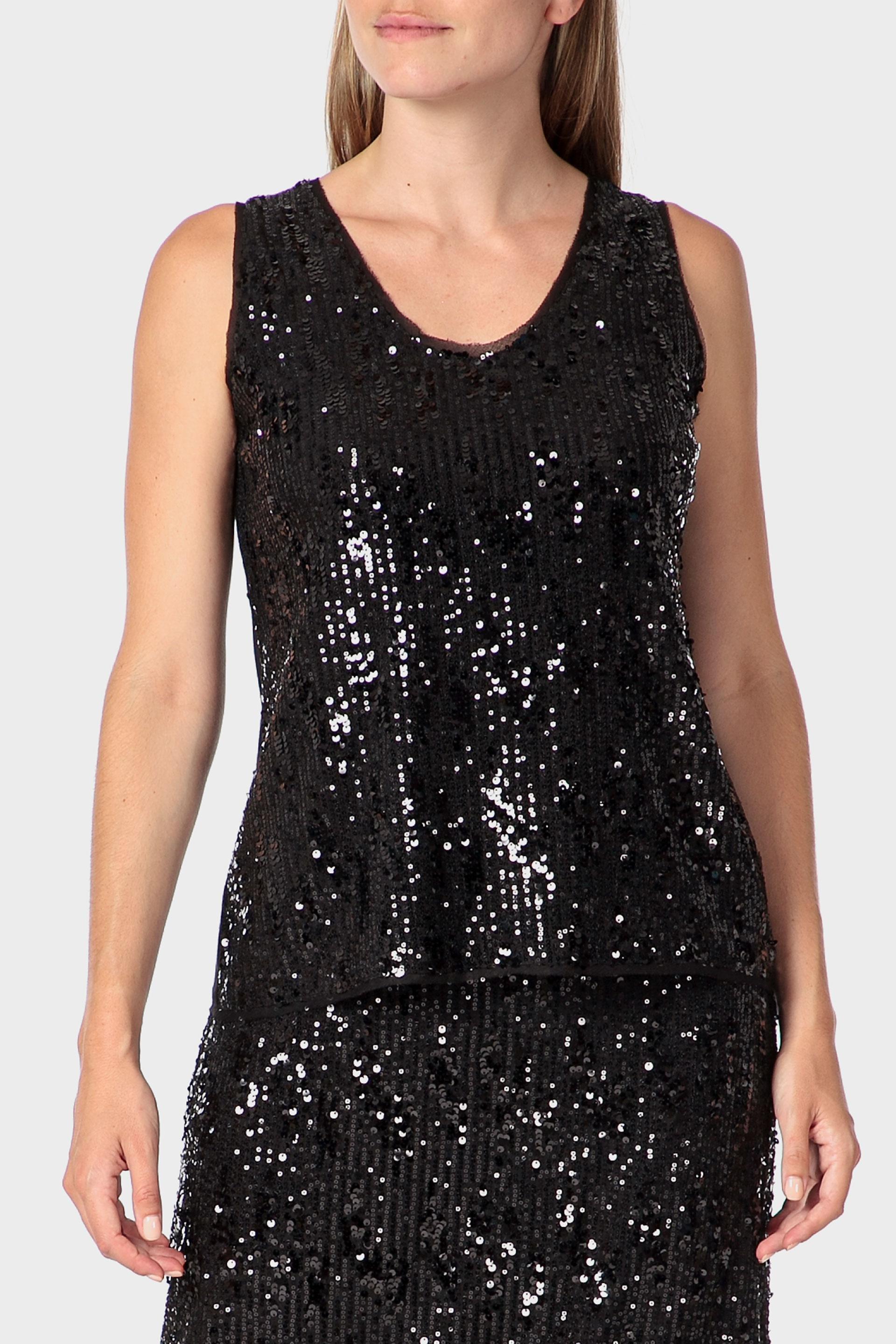 Black Sequins T-Shirt, Black, large image number 0