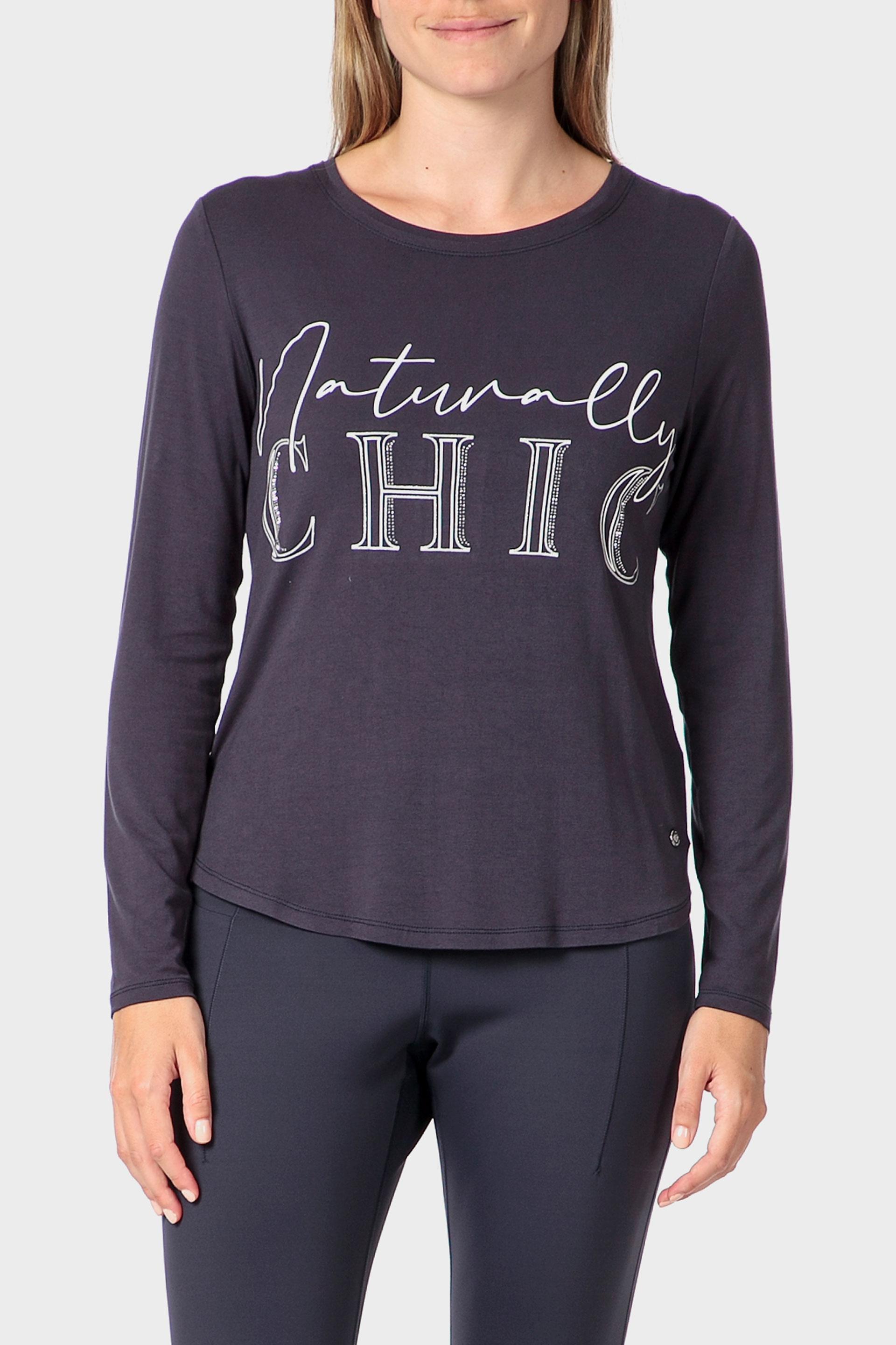 Navy Printed Chic T-Shirt, 3701_104, medium
