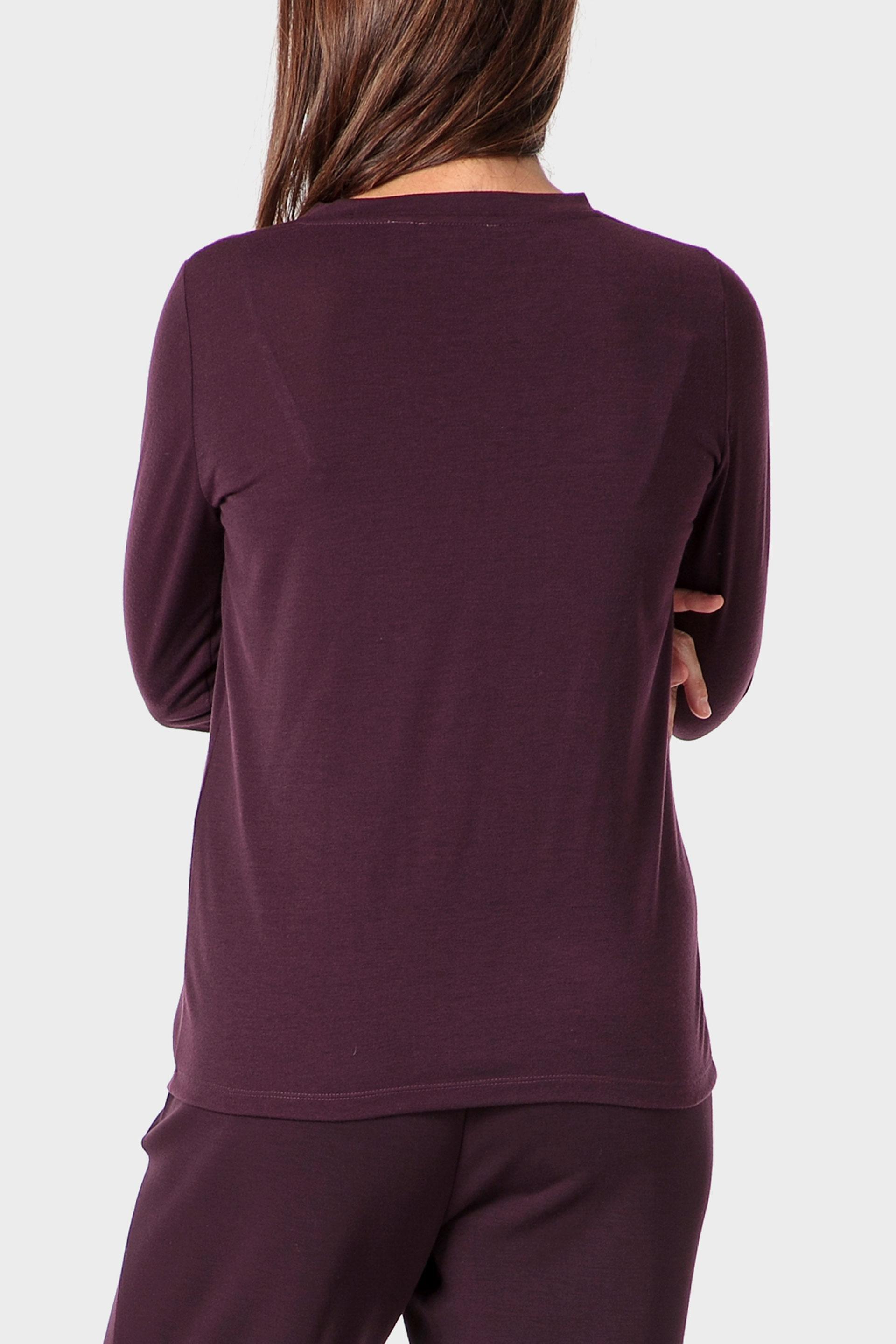 Purple Printed T-Shirt With Gemstones, 3701_365, medium