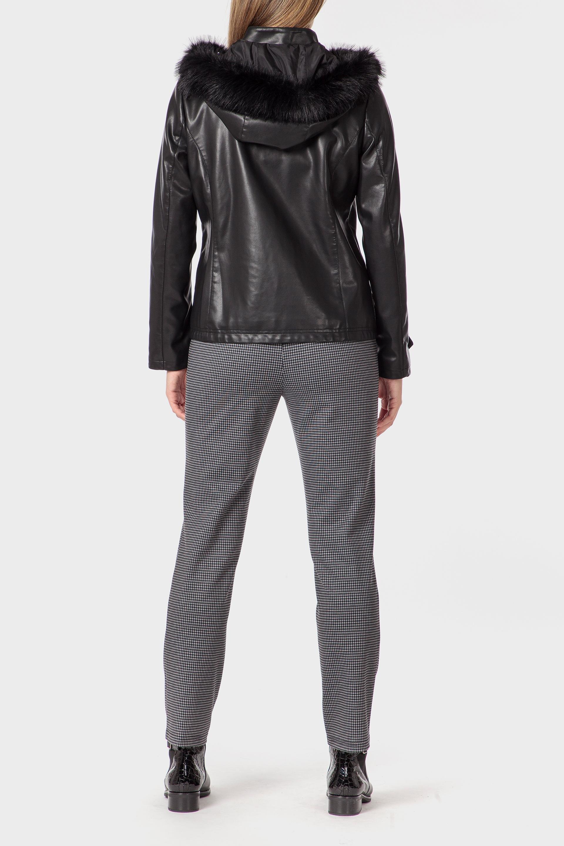 Black Fur Detail Jacket, Black, large image number 3