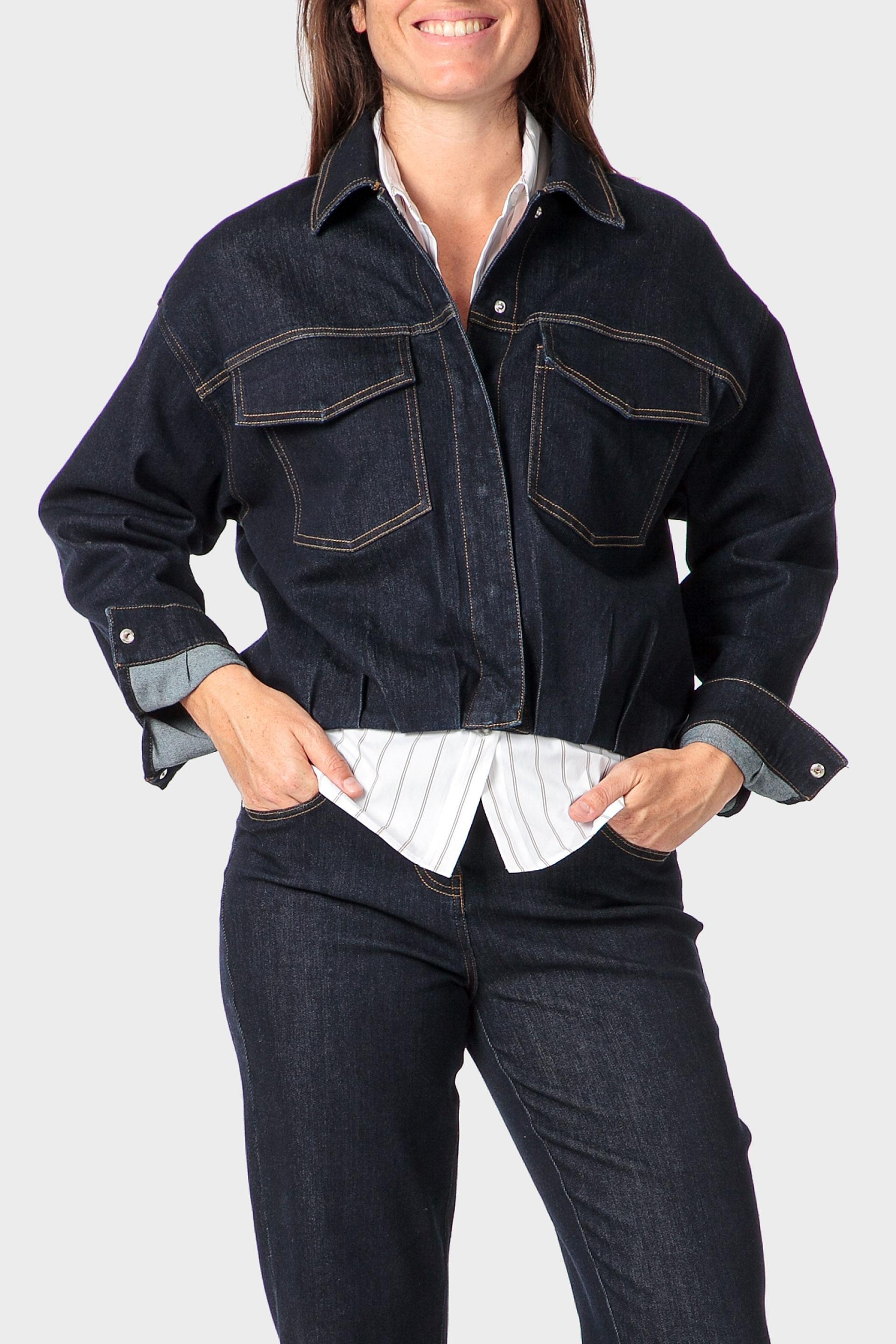 Navy Denim Jacket, 3701_106, medium