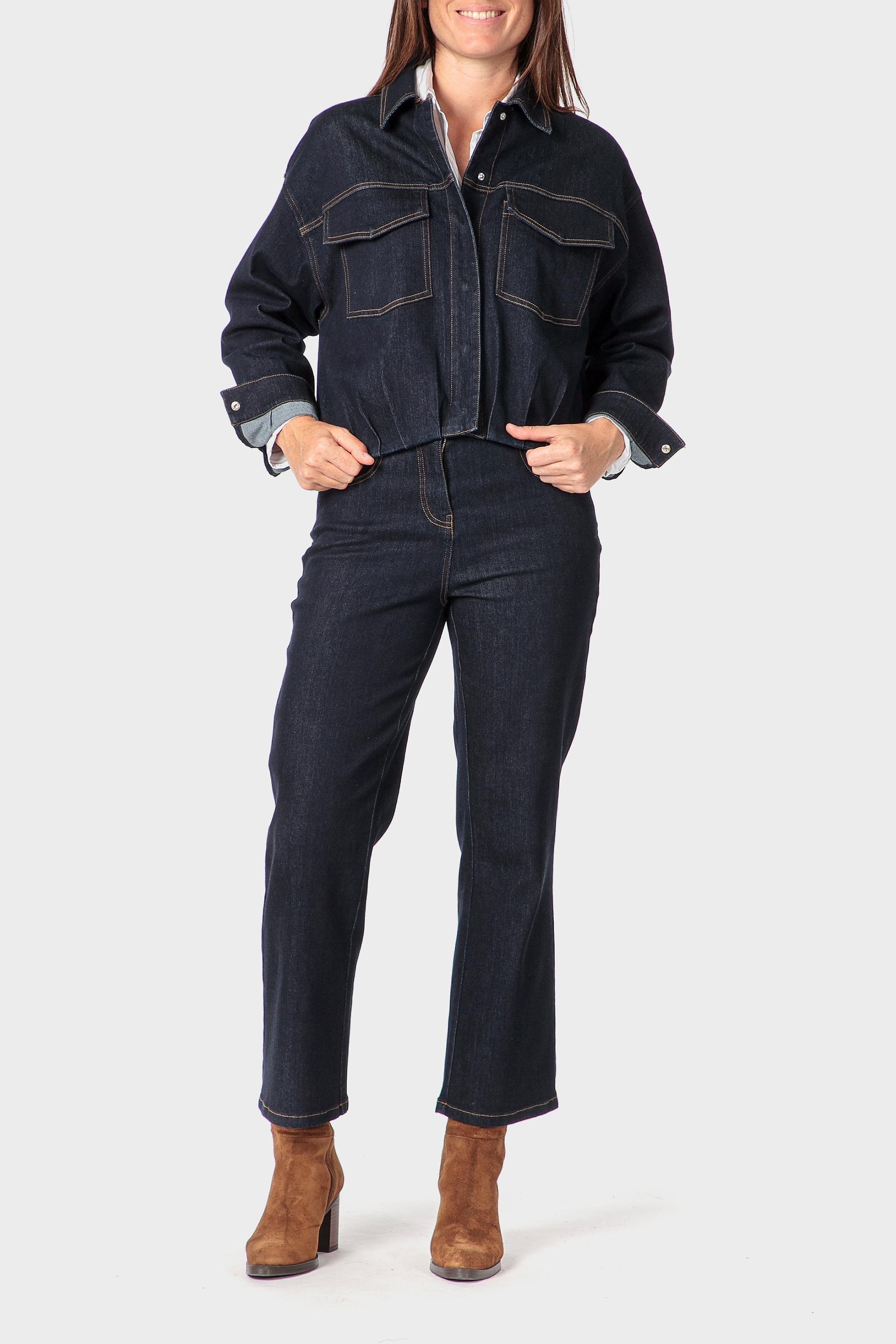 Navy Denim Jacket, 3701_106, large image number 3